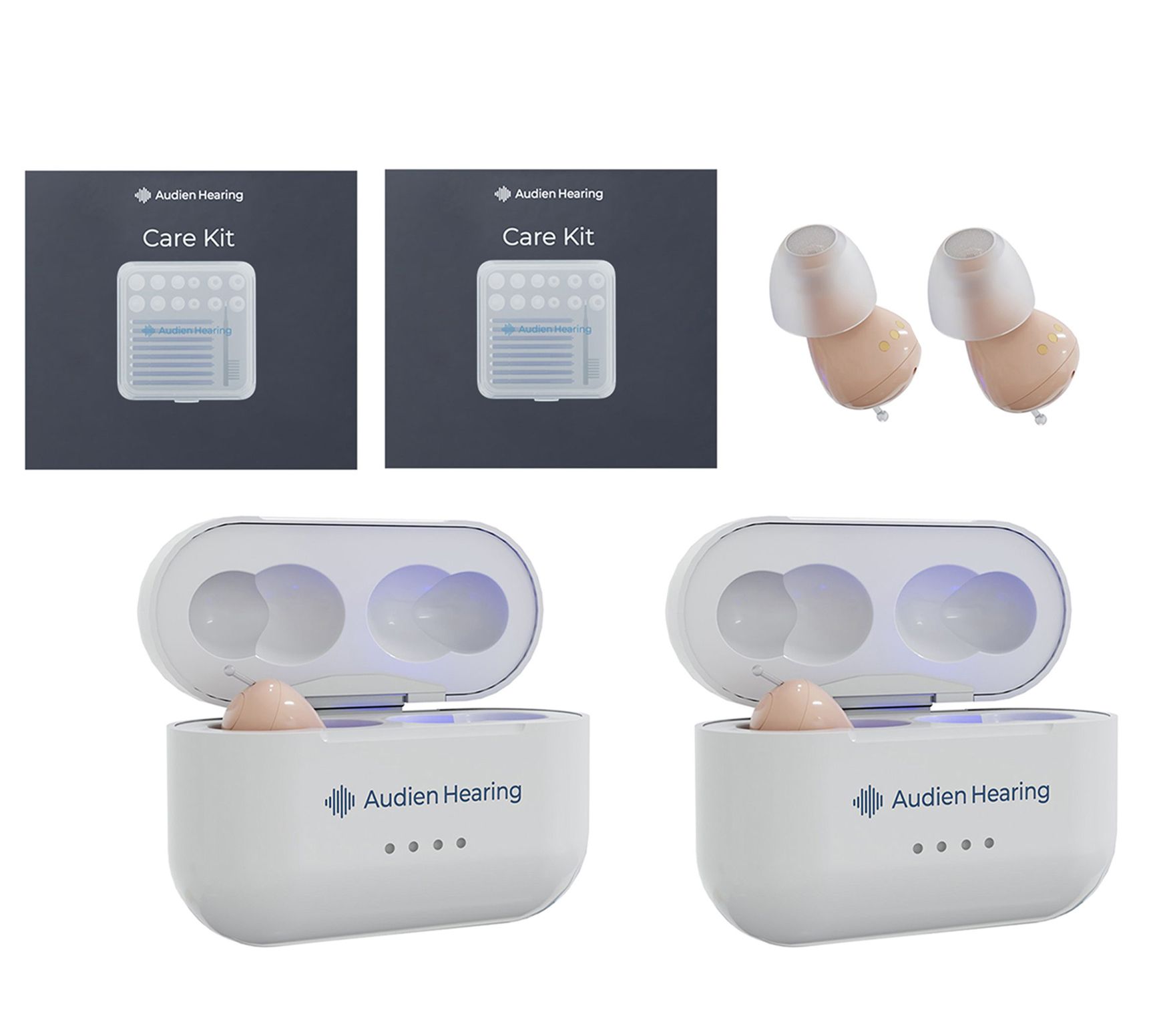  Audien Set of 2 Atom Pro 2 Hearing Aids & Protection Plan