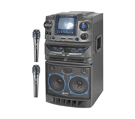 GPX C1600 CD+G Karaoke Machine, 5 B/W TV/AM/FM/Dual Cassette 
