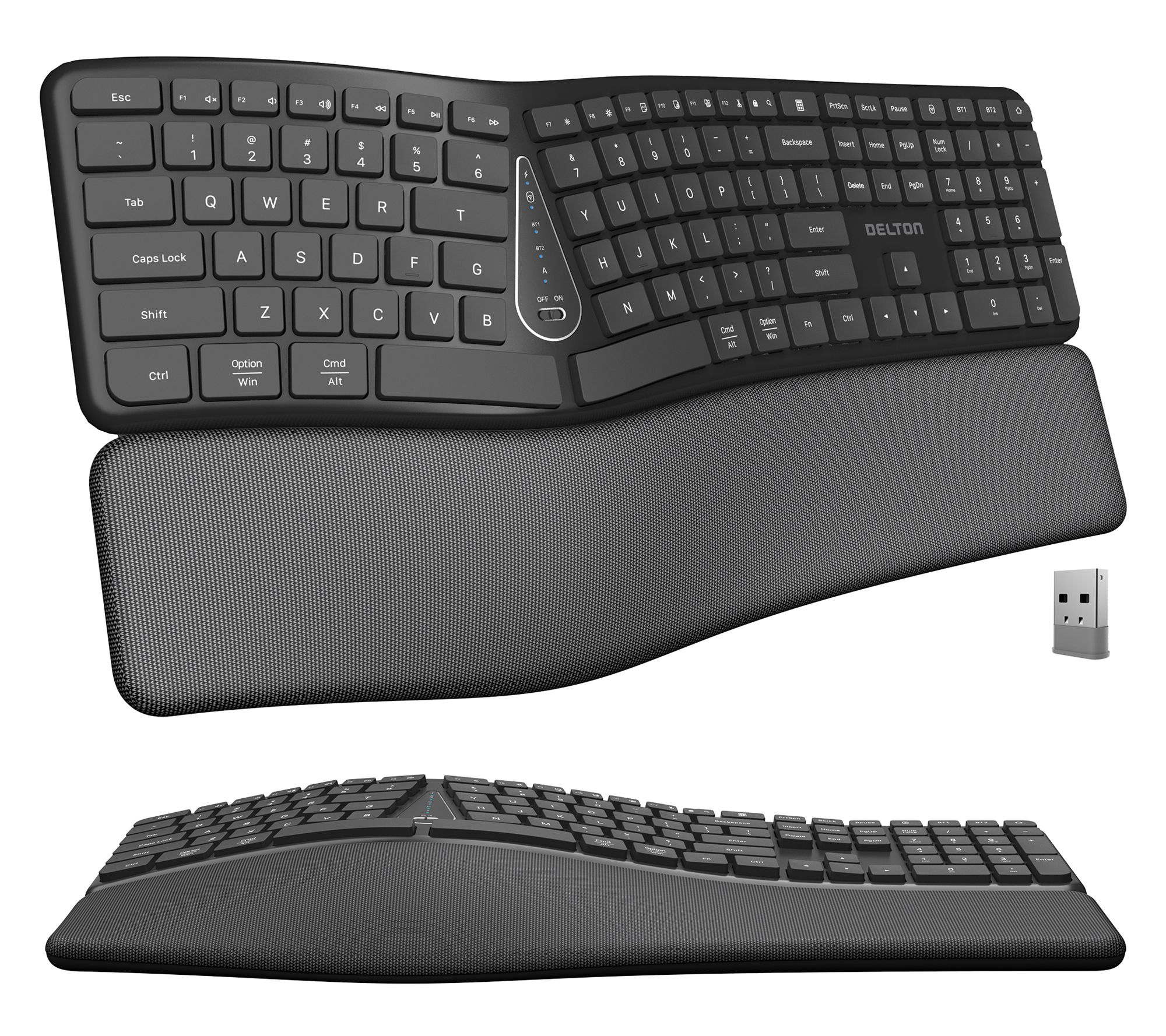 Delton KB250 Wireless Rechargeable Ergonomic Keyboard