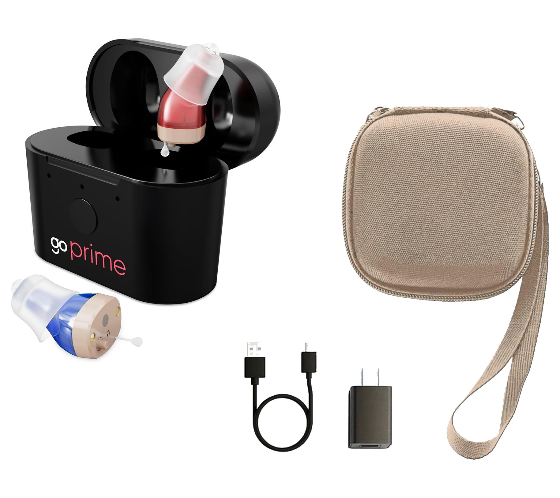 GoHearing GoPrime In Ear Hearing Aids with Zip Case
