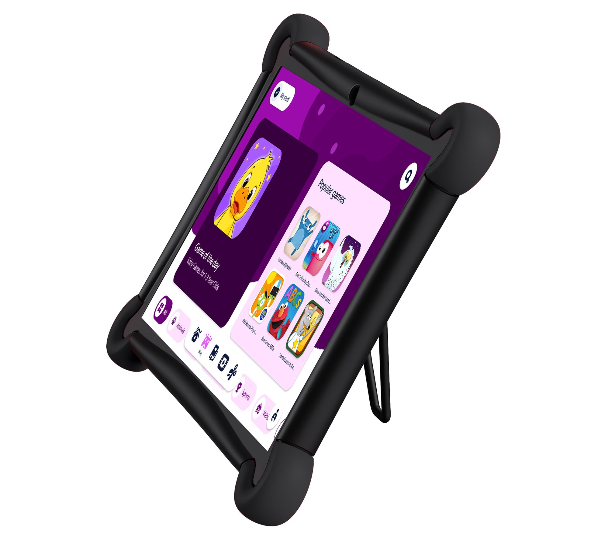 Visual Land Kids 10" 64GB Tablet with Two-Tone Bumper Case