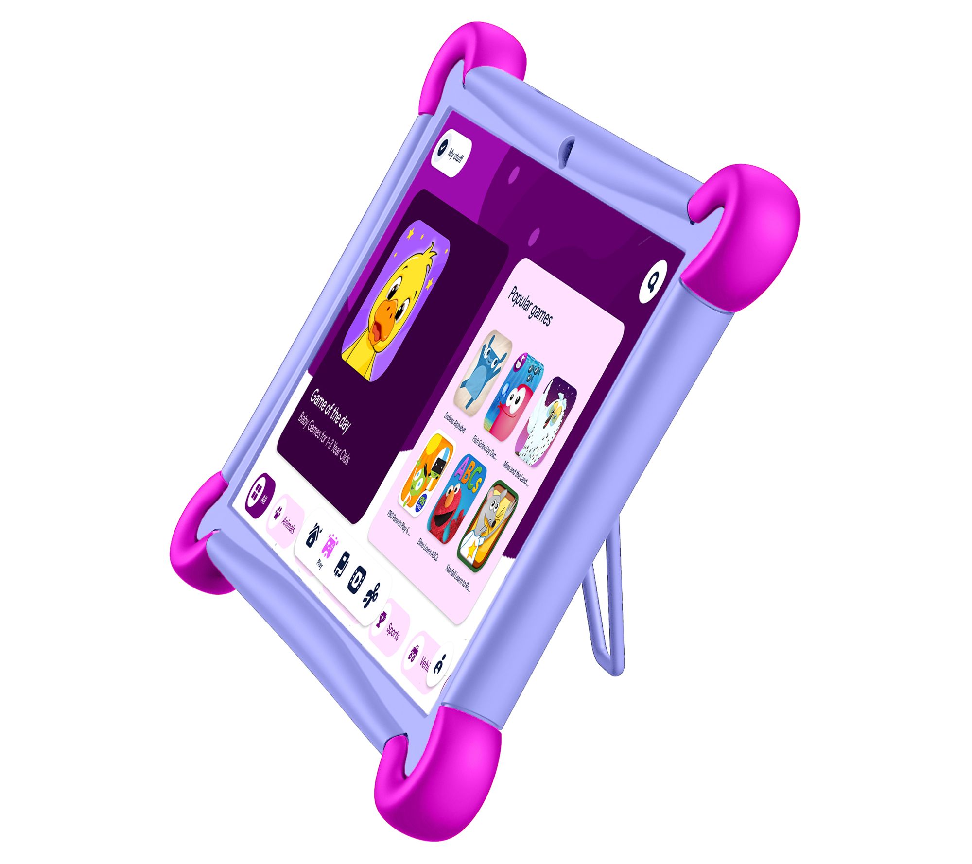 Visual Land Kids 10" 64GB Tablet with Two-Tone Bumper Case