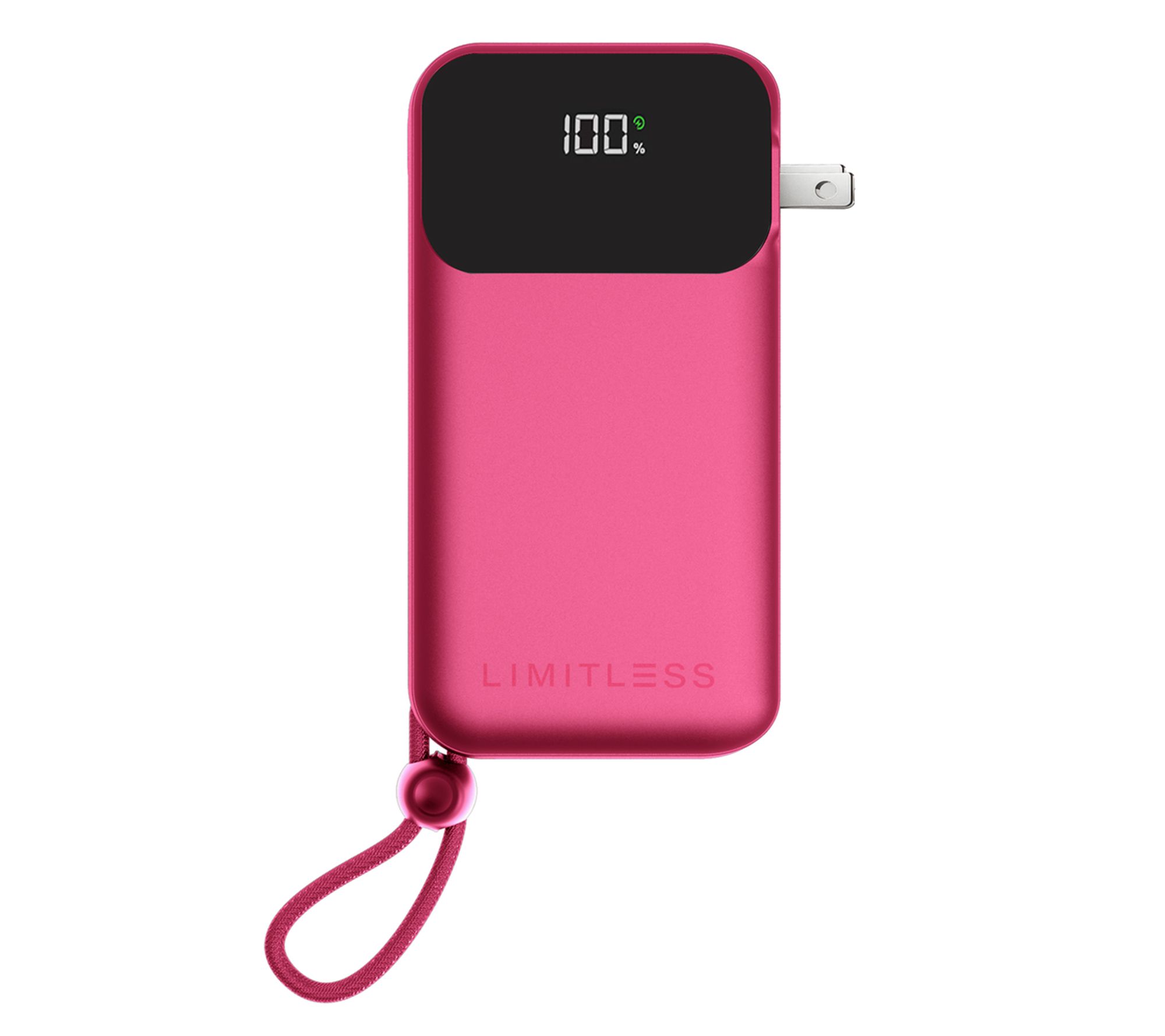 Limitless 10,000mAh Power Bank with AC Plug and Built-In Cables