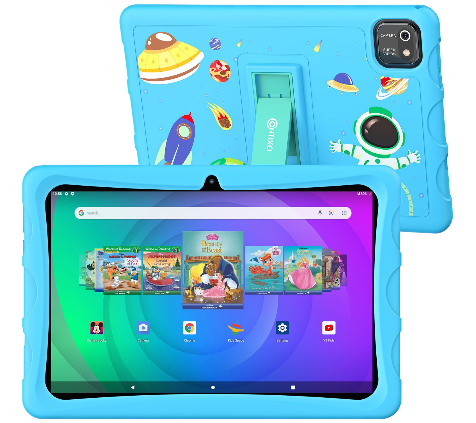 Contixo K103B 64GB Kids Tablet w/ 80 DisneyBooks & Case