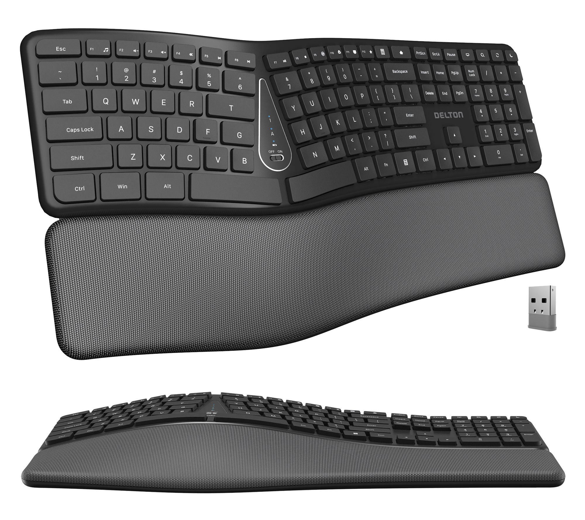 Delton KB250 Wireless Ergonomic Full Sized Keyboard