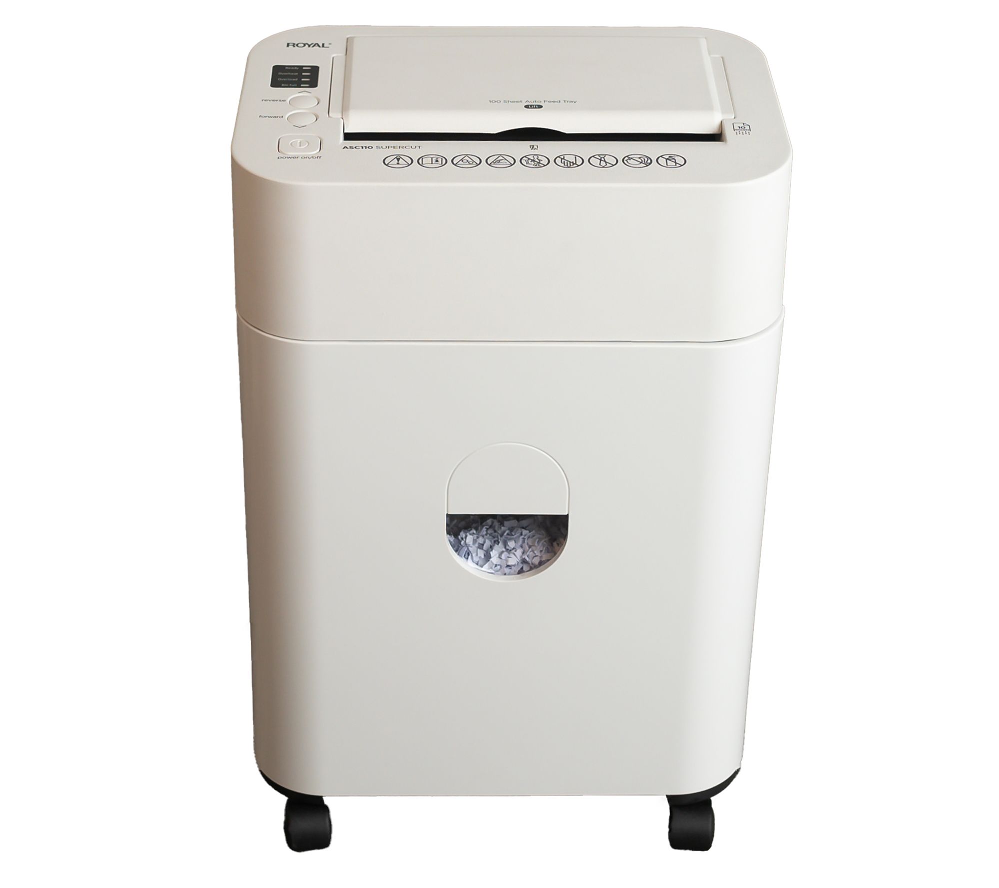 Royal Shredder Supercut ASC110 100-Sheet Autofeed w/ Caster Wheels