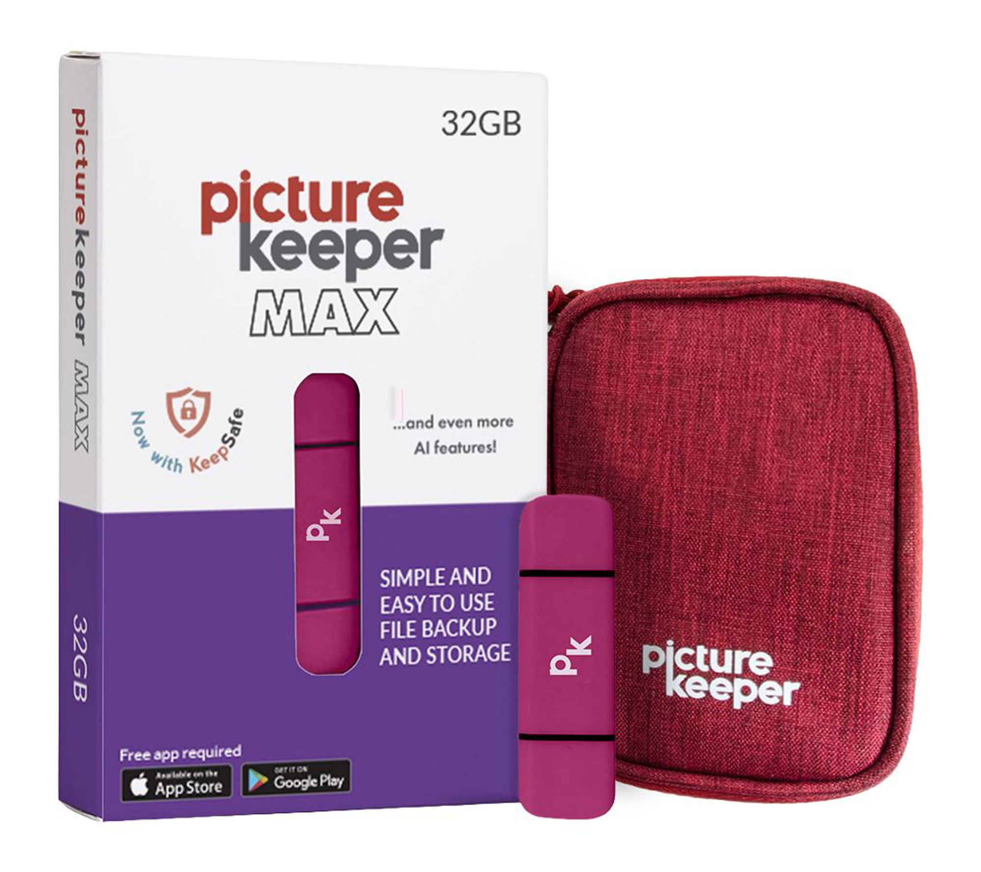 Picture Keeper MAX 32GB + 1 Free Year of KeepSafe + Travel Case