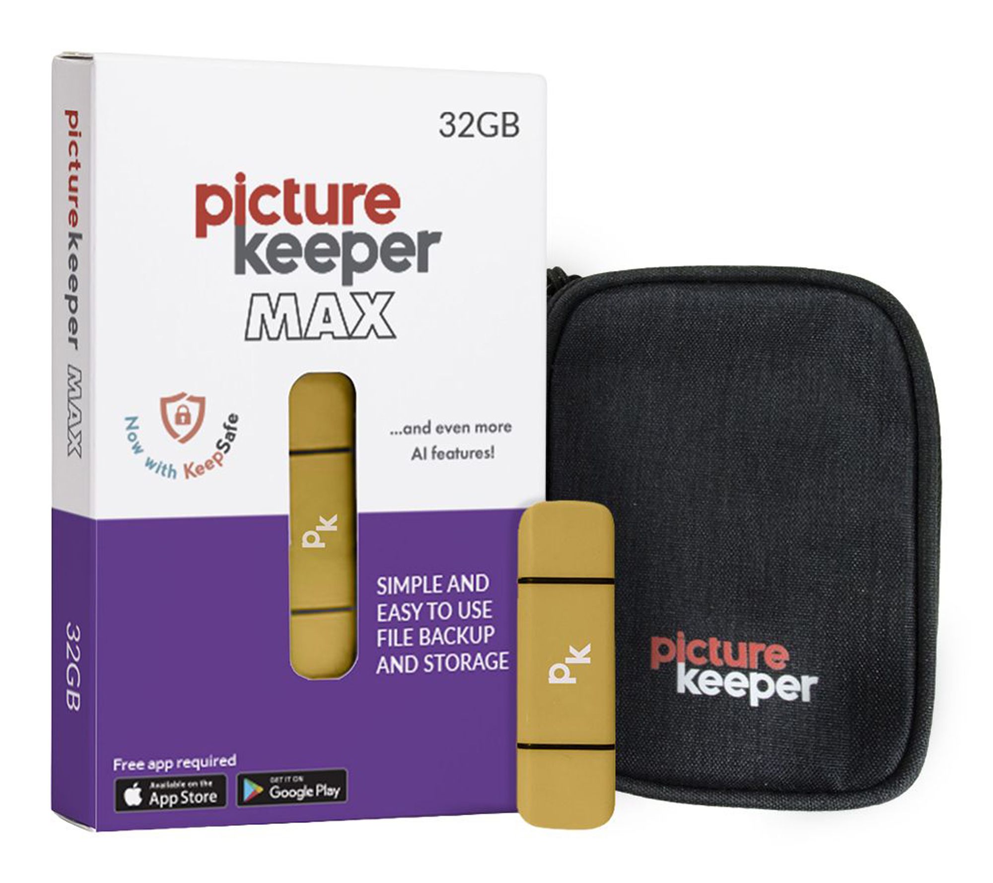 Picture Keeper MAX 32GB + 1 Free Year of KeepSafe + Travel Case