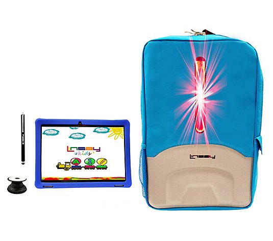 LINSAY 10" IPS Android 12 Tablet w/ Kids Case,LED Bag, Holder