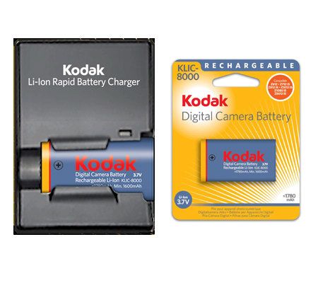 Kodak K8500 Battery Charger & KLIC8000 Rechargeable Battery - QVC.com