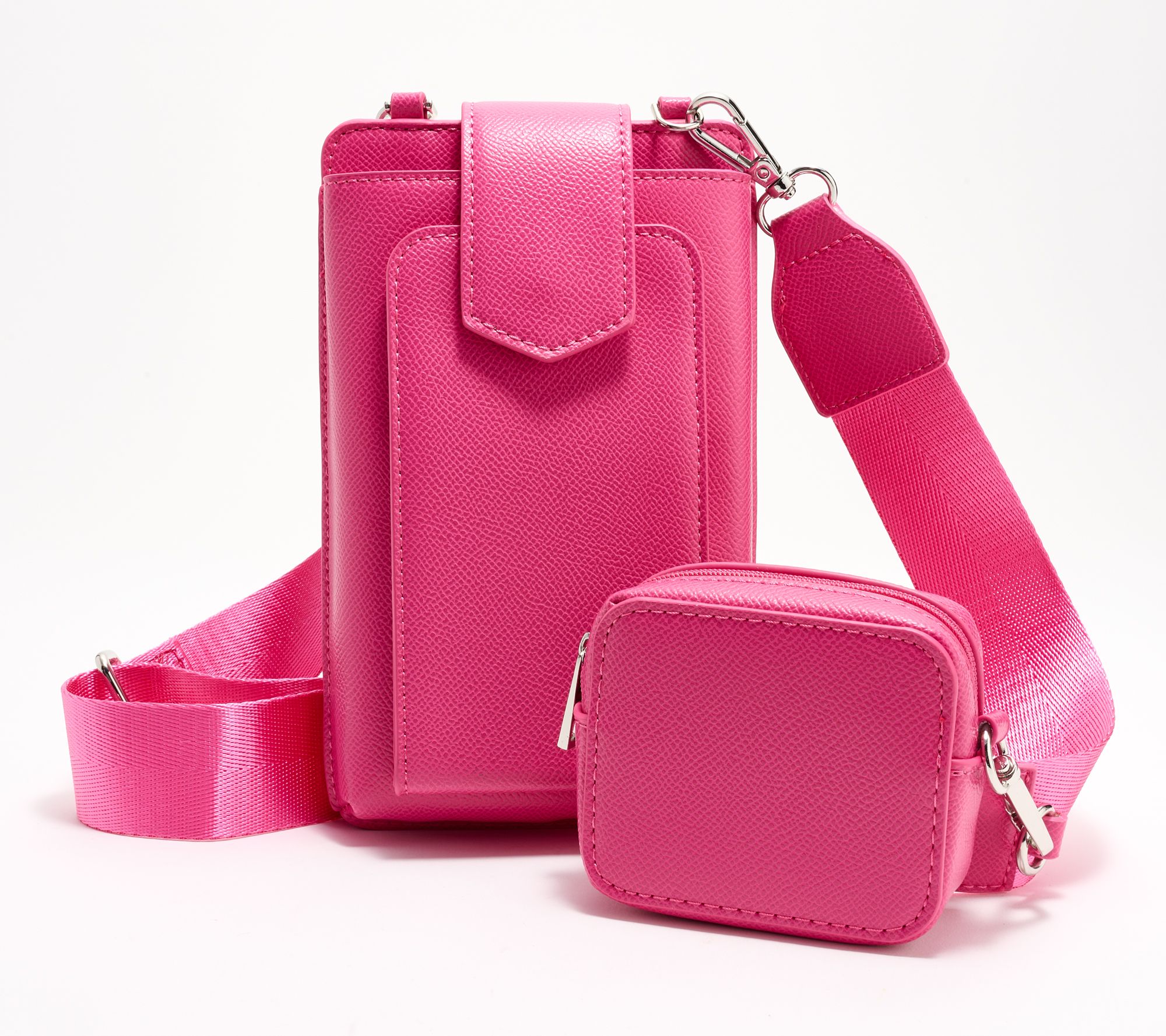 Rebecca Minkoff Pink Leather Crossbody Bag Purse Chain Strap Clip