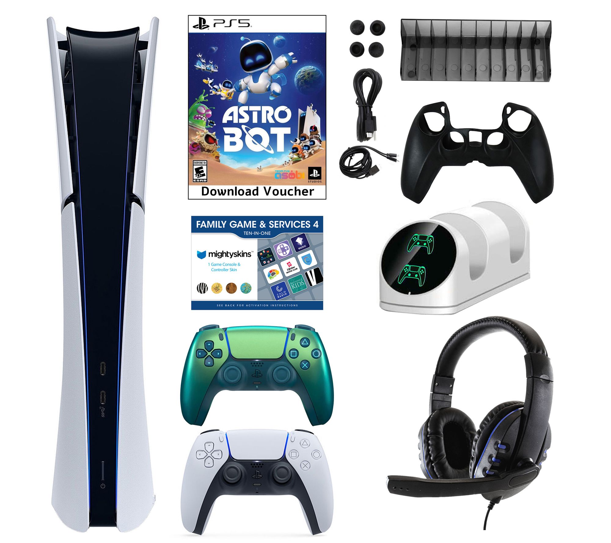 PS5 Digital Astrobot Console w/ Acc Kit, Vou &Extra DualSense
