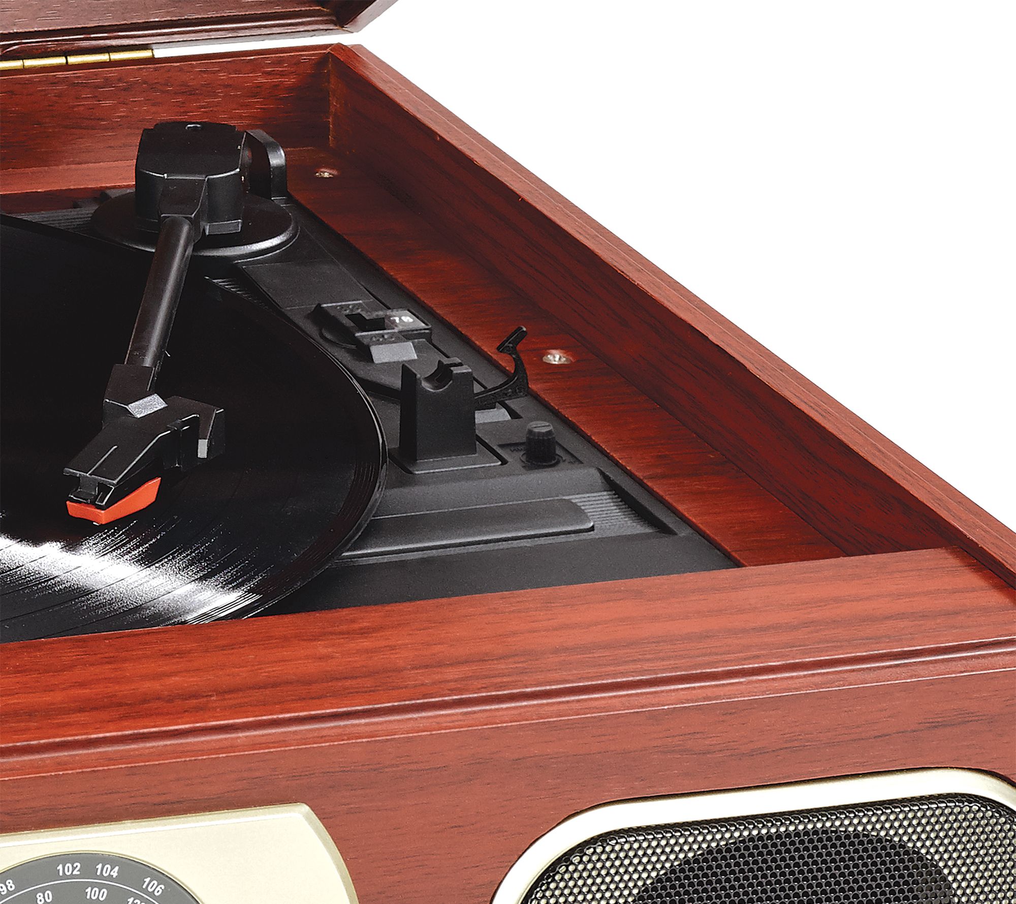 Studebaker Wooden Turntable with AM/FM Radio &Cassette Player