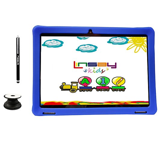 LINSAY 10" IPS Android 12 Tab w/ Kids Case, Bag, Holder & Pen
