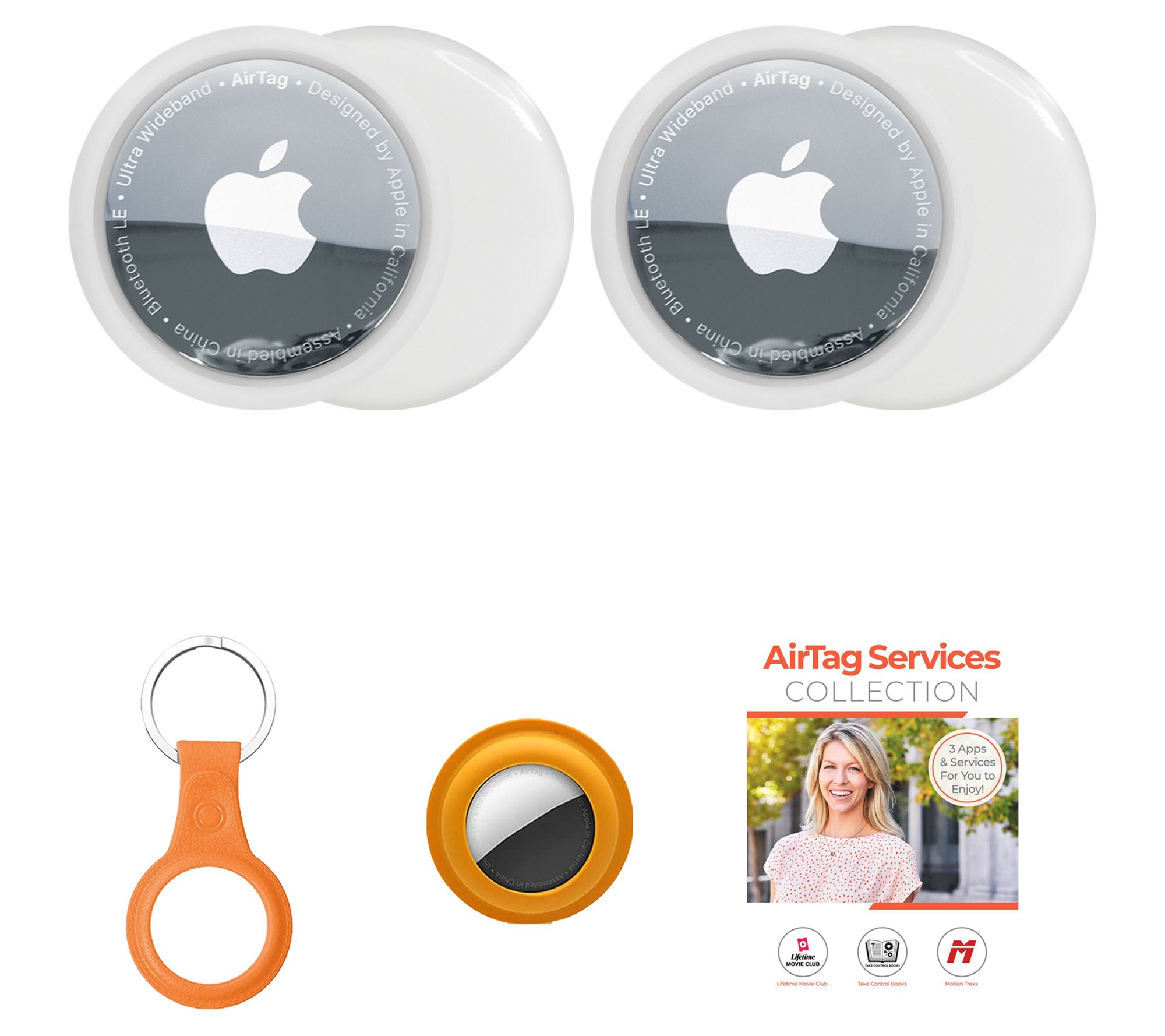 Apple AirTag 2- Pack with Softw are Suite and T PU Keychain and