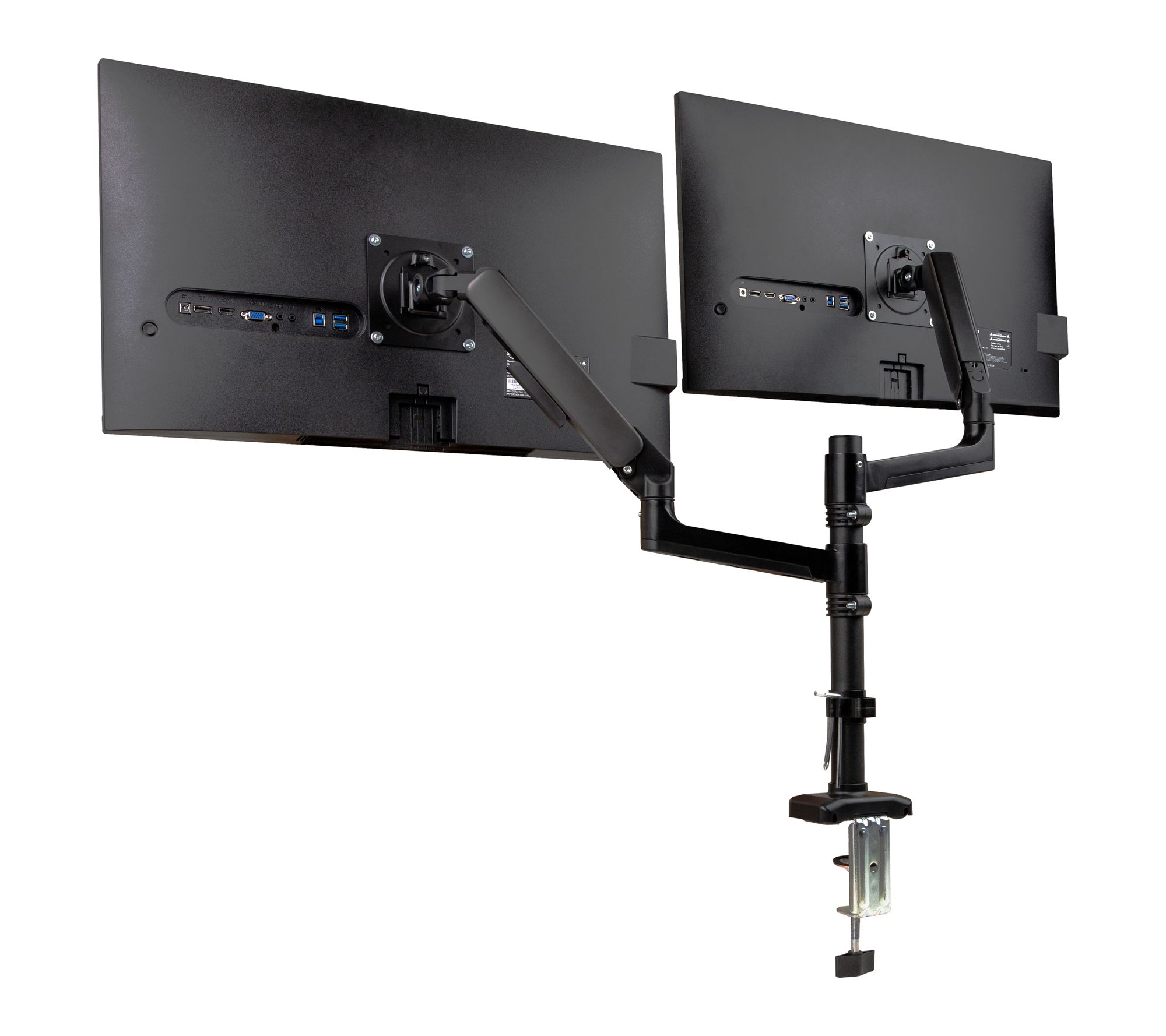 Mind Reader Dual Monitor Arm for 13-32 Inch Screens, Black