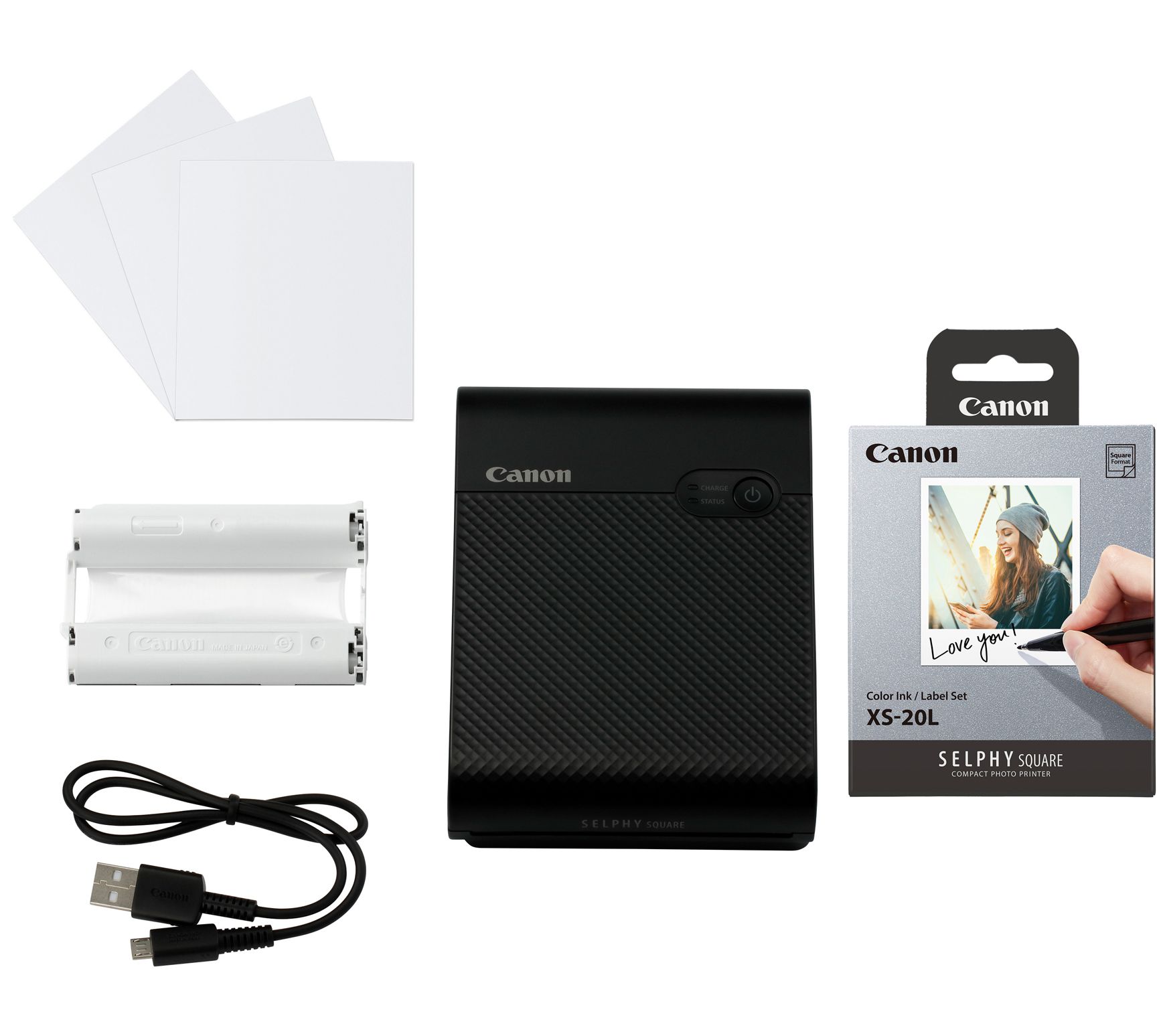 Canon SELPHY Square QX10 Compact Photo Printer & 20-Pack Paper - QVC.com