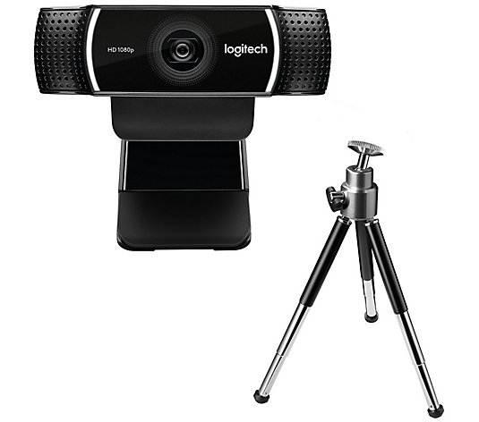 Logitech C922 Pro Stream Webcam with Tripod and Mounting Clip