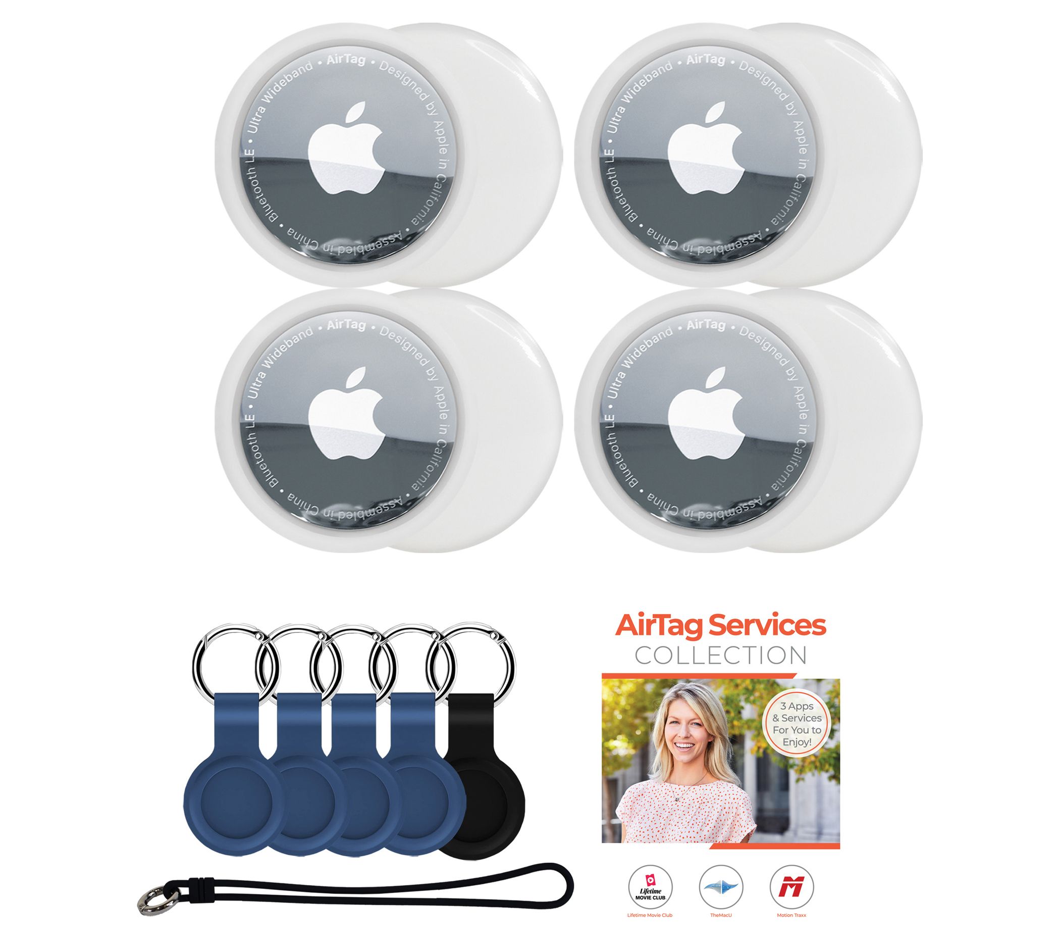 Apple AirTag 4-Pack with Software Suite and Accssories