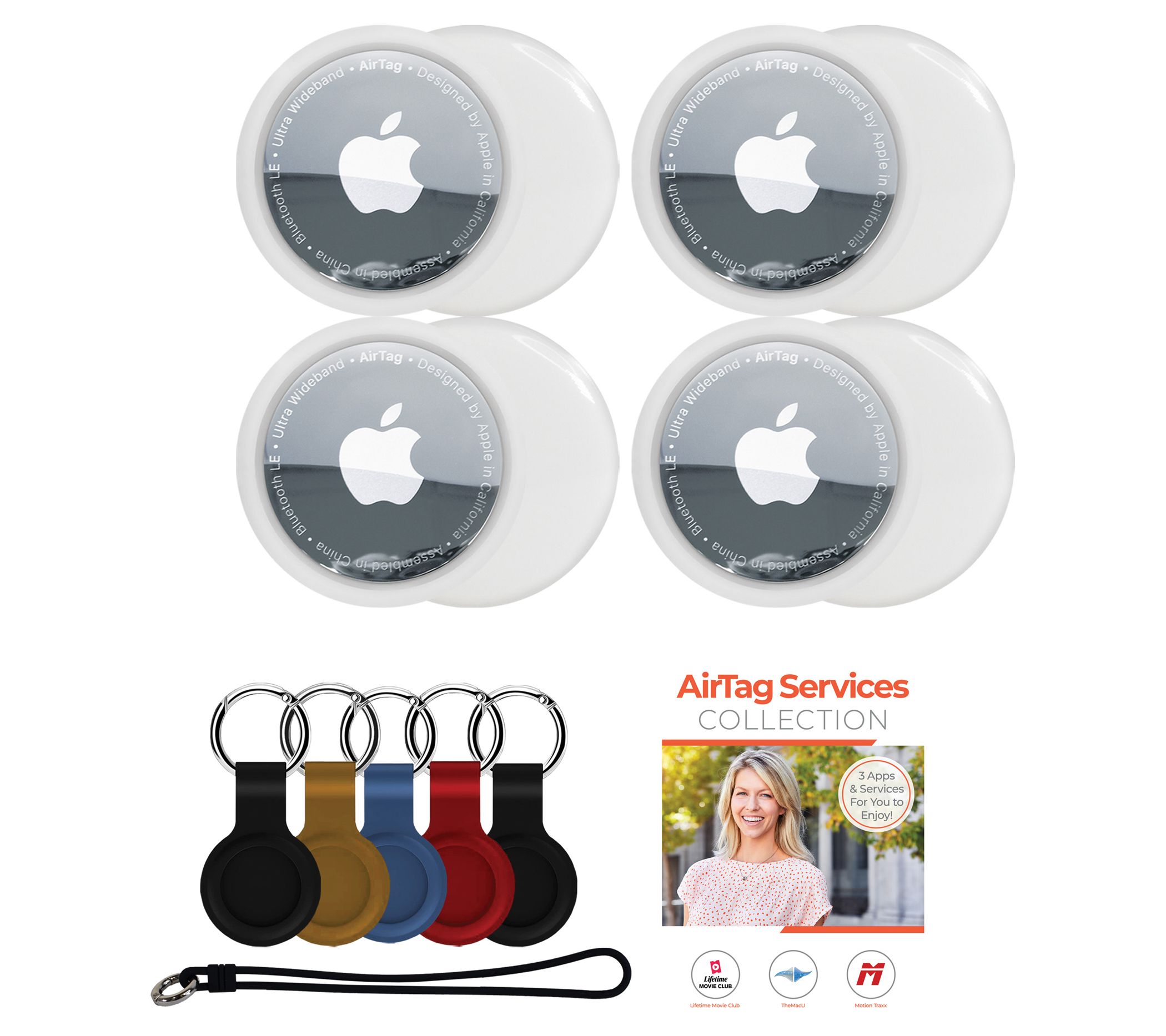 Apple AirTag 4-Pack with Software Suite and Accssories