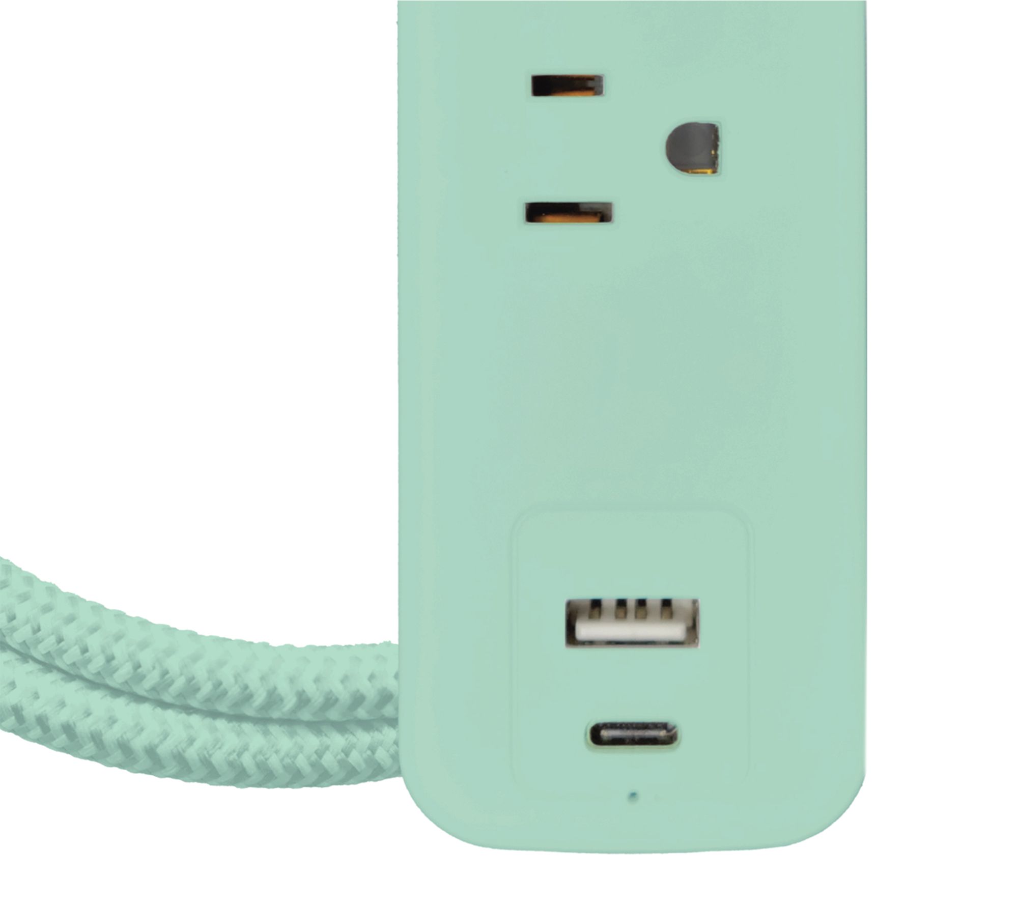 5FT Extendable Cord with Dual USB (Type C & USB) Ports Bult in