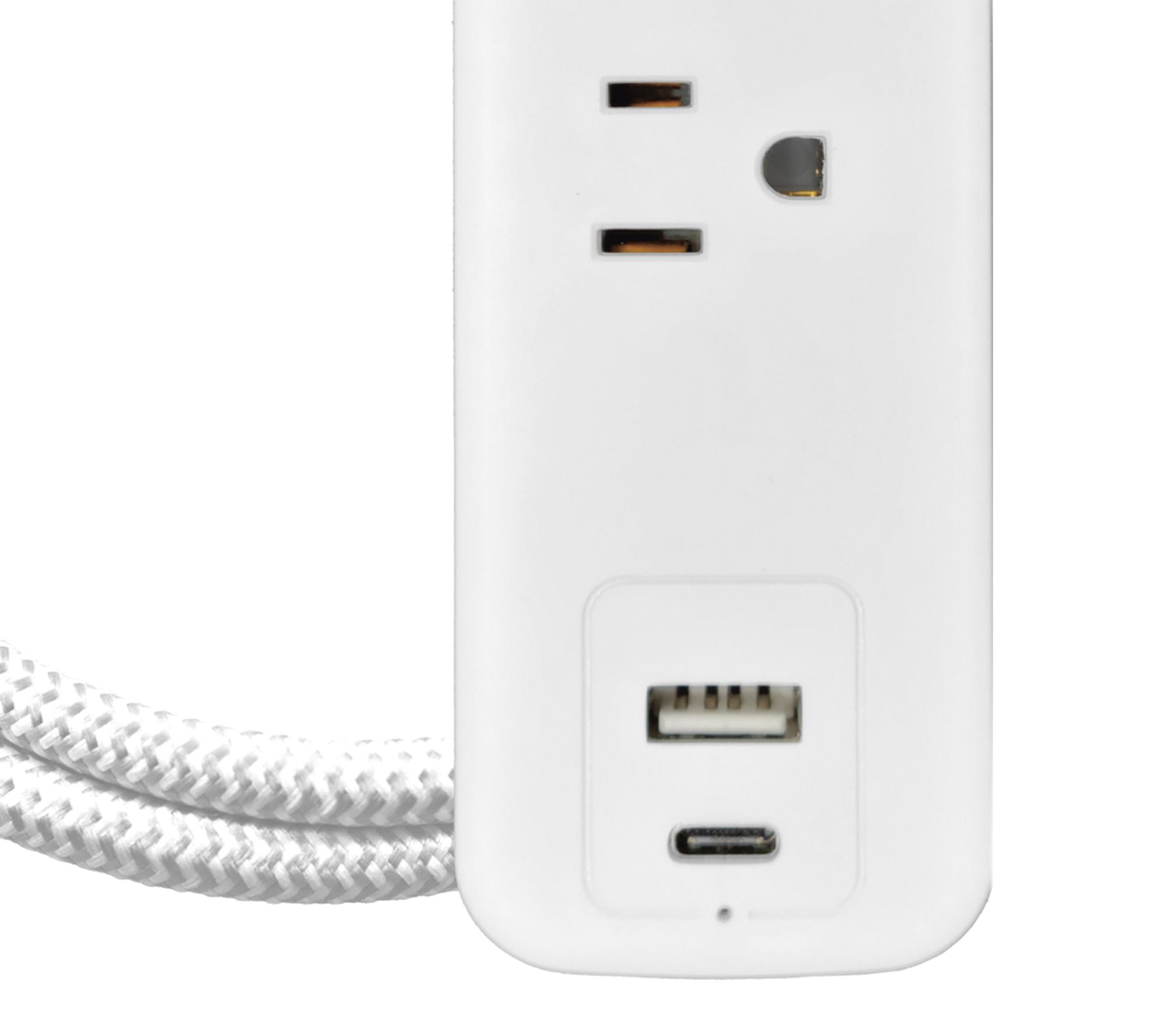 5FT Extendable Cord with Dual USB (Type C & USB) Ports Bult in