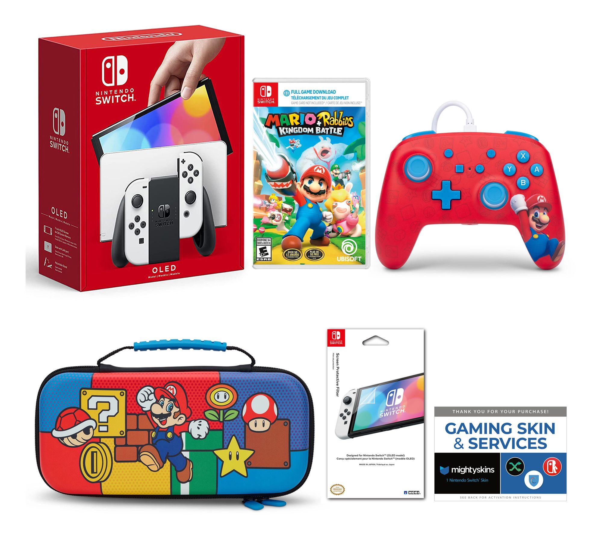 Nintendo Switch OLED 65GB Console with Mario +Rabbids Bundle