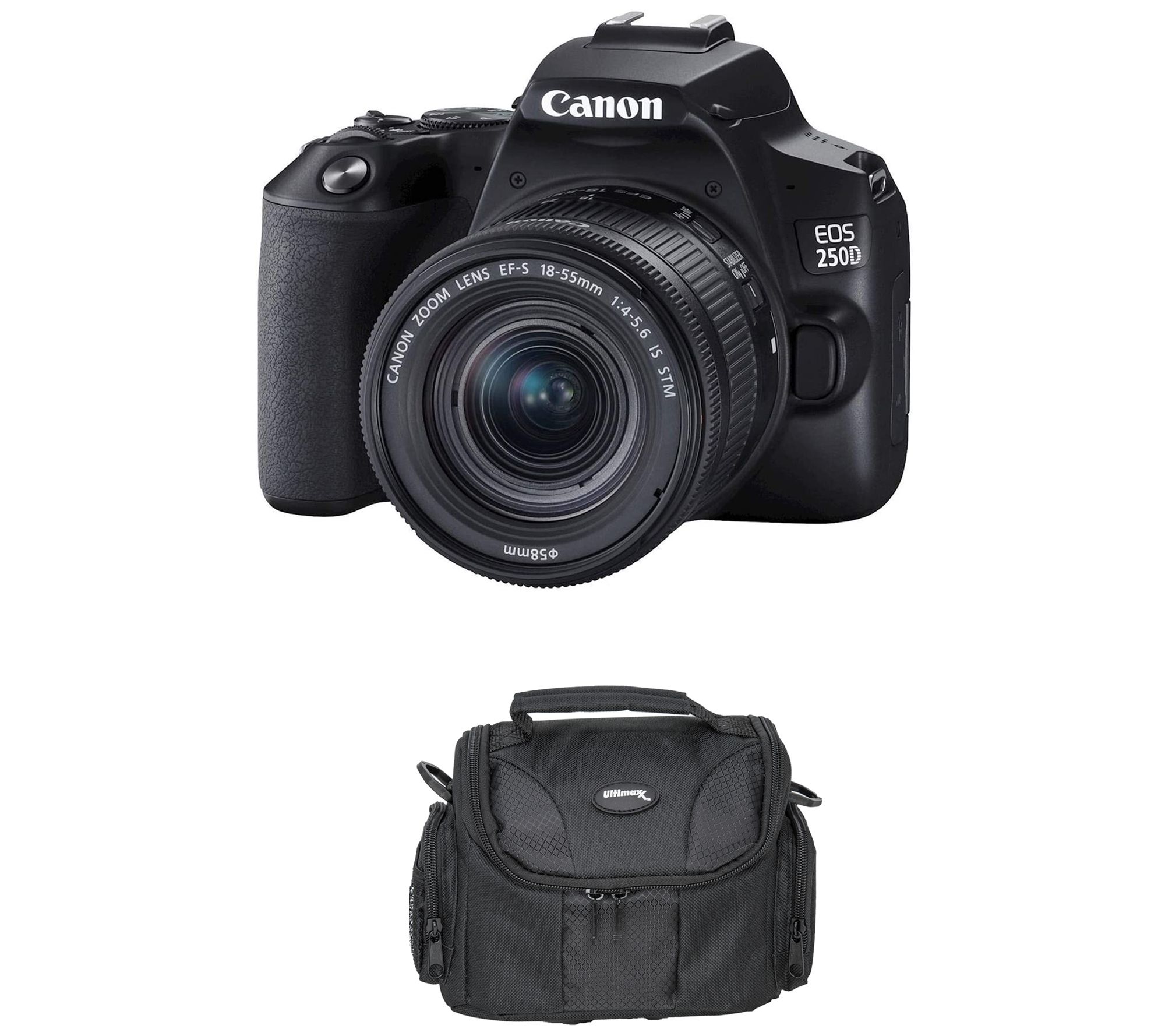 Canon EOS 250D (Rebel SL3) DSLR Camera w/ 18-55mm is STM Lens  (International Model) (Black)