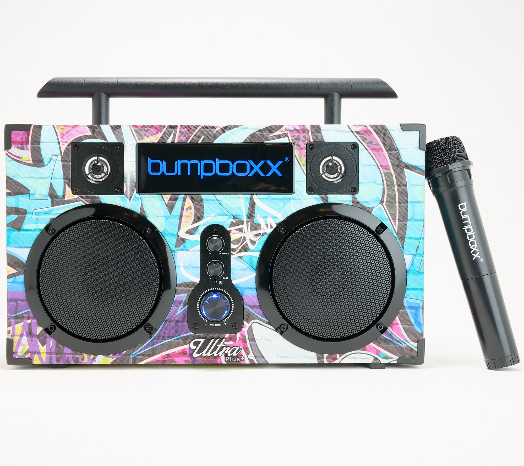 Bumpboxx Ultra+ Bluetooth Boombox with Microphone Remote & Strap