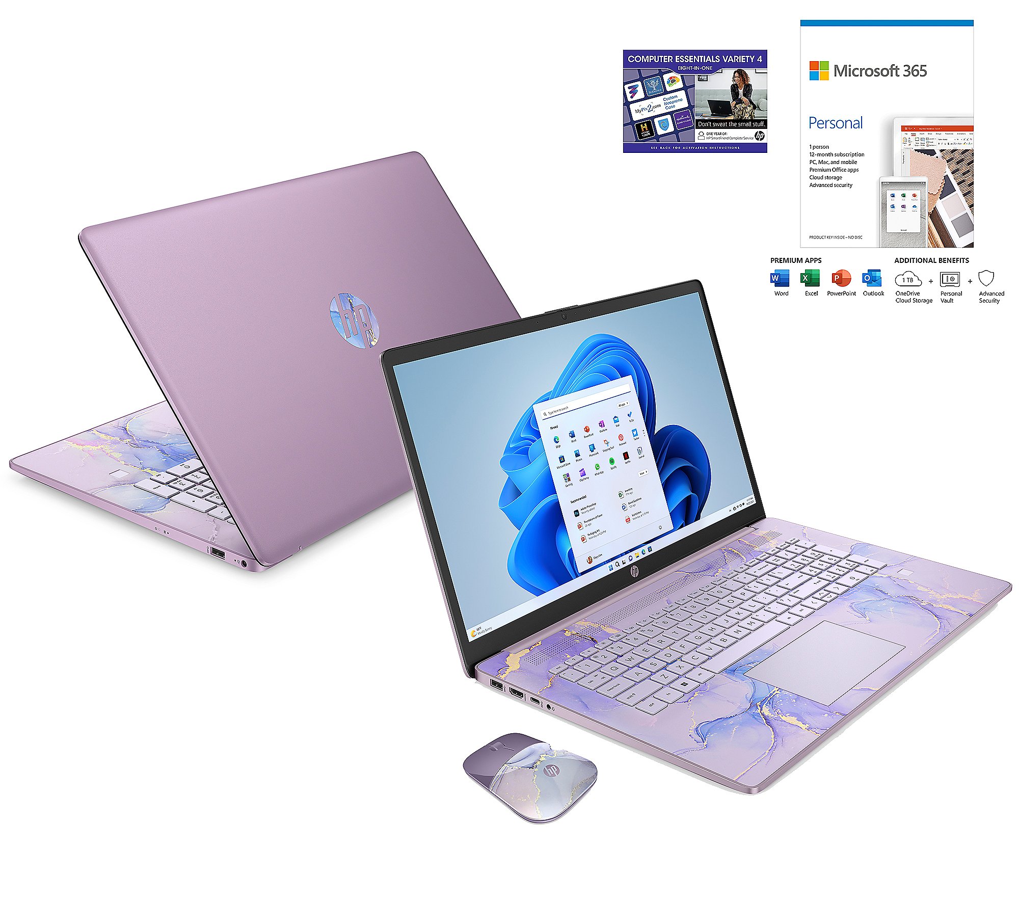HP 17" Laptop Intel 4GB RAM 128GB SSD w/ HP Mouse & MS365