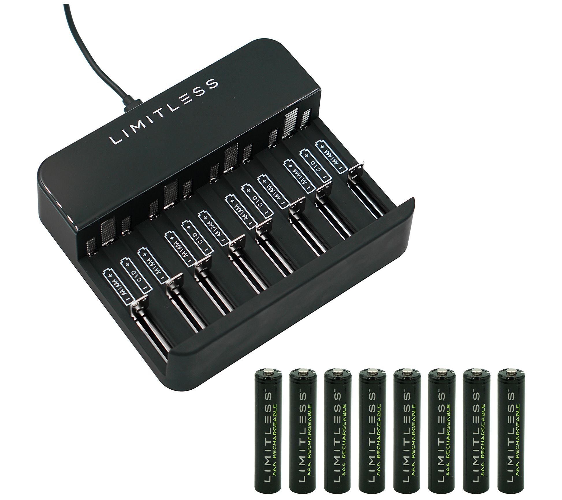 Limitless Rechargeable Batteries with Digital Display Charging Dock ...