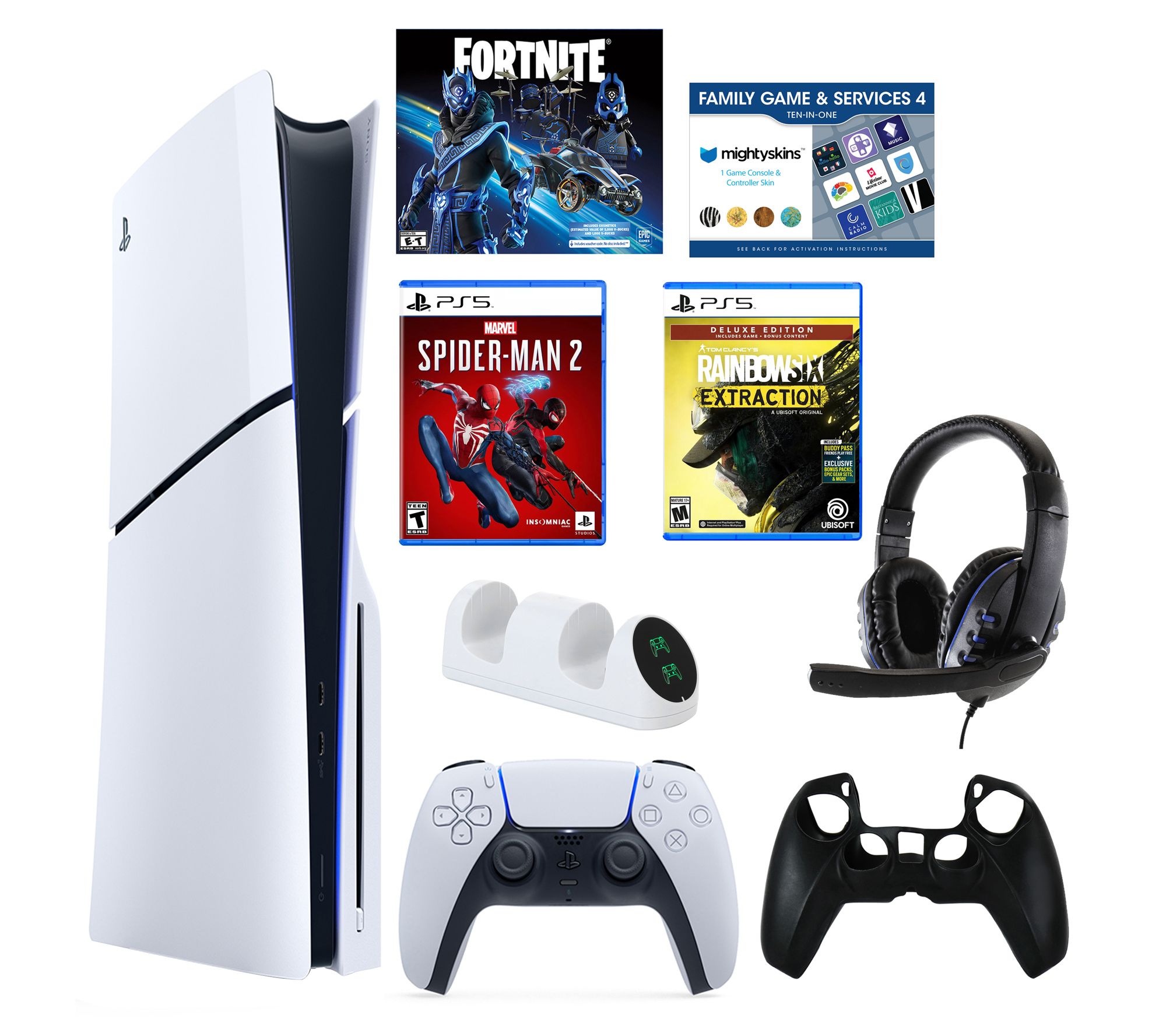 PS5 Slim Fortnite Bundle with 2 Games & Accessories Set