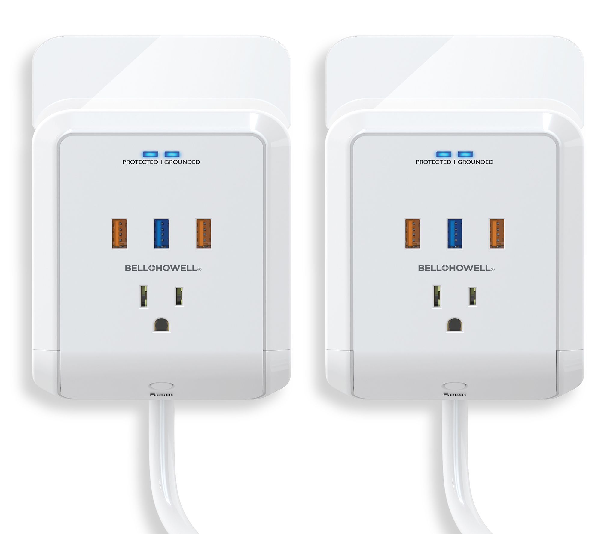  Bell & Howell Set of 2 Power Outlets w/ 6 Ports & Surge Protector