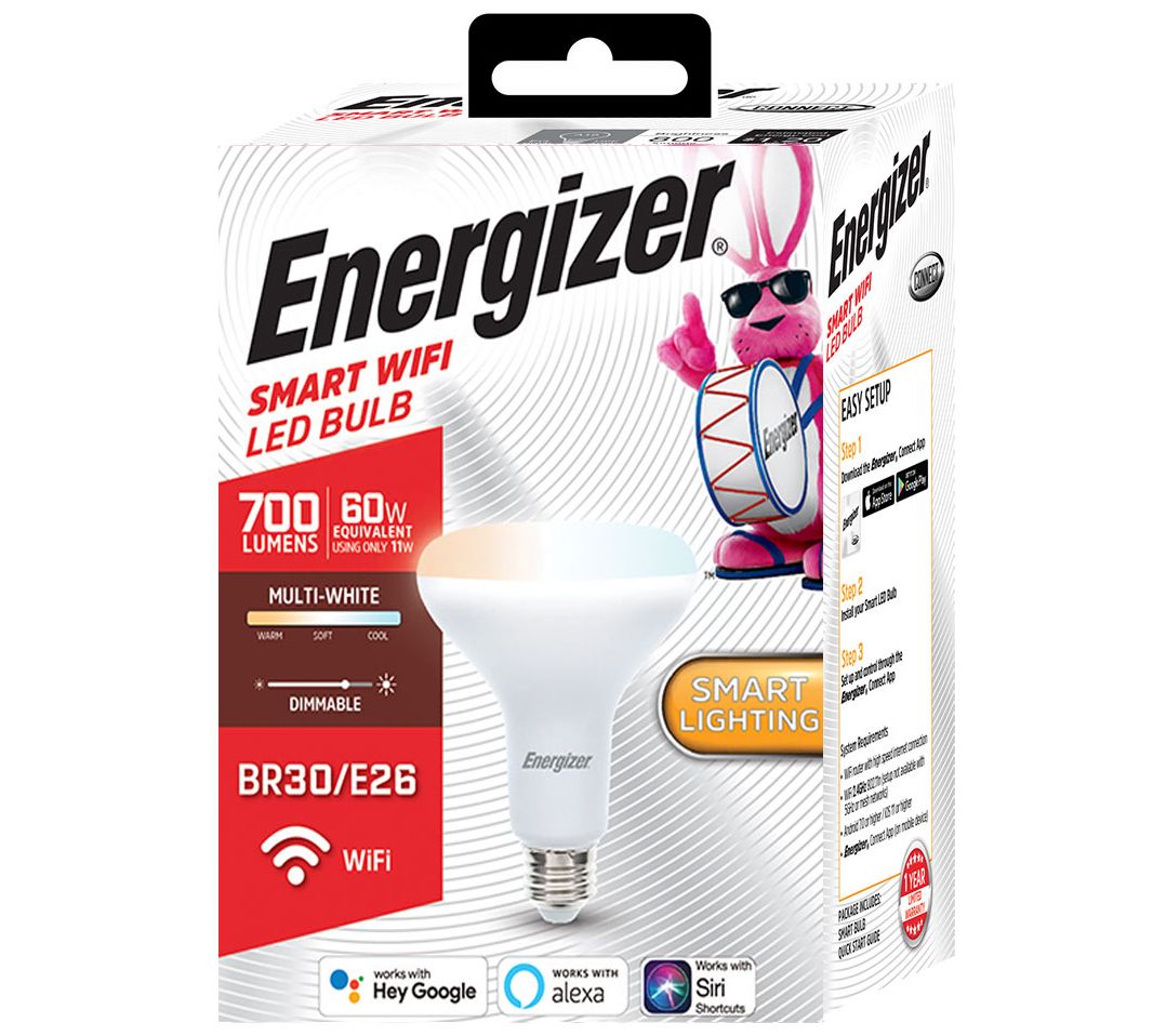 Energizer Smart Multi-White Dimmable BR30 LED Bulb