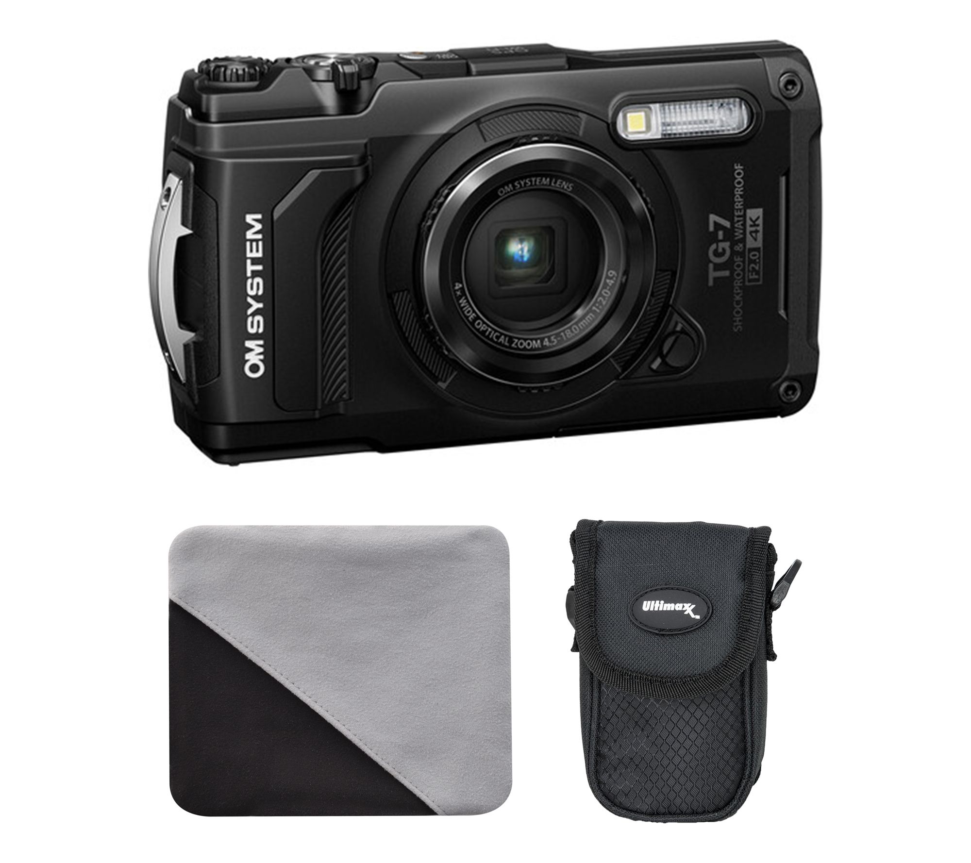 OM SYSTEM Tough TG-7 Digital Camera Bundle
