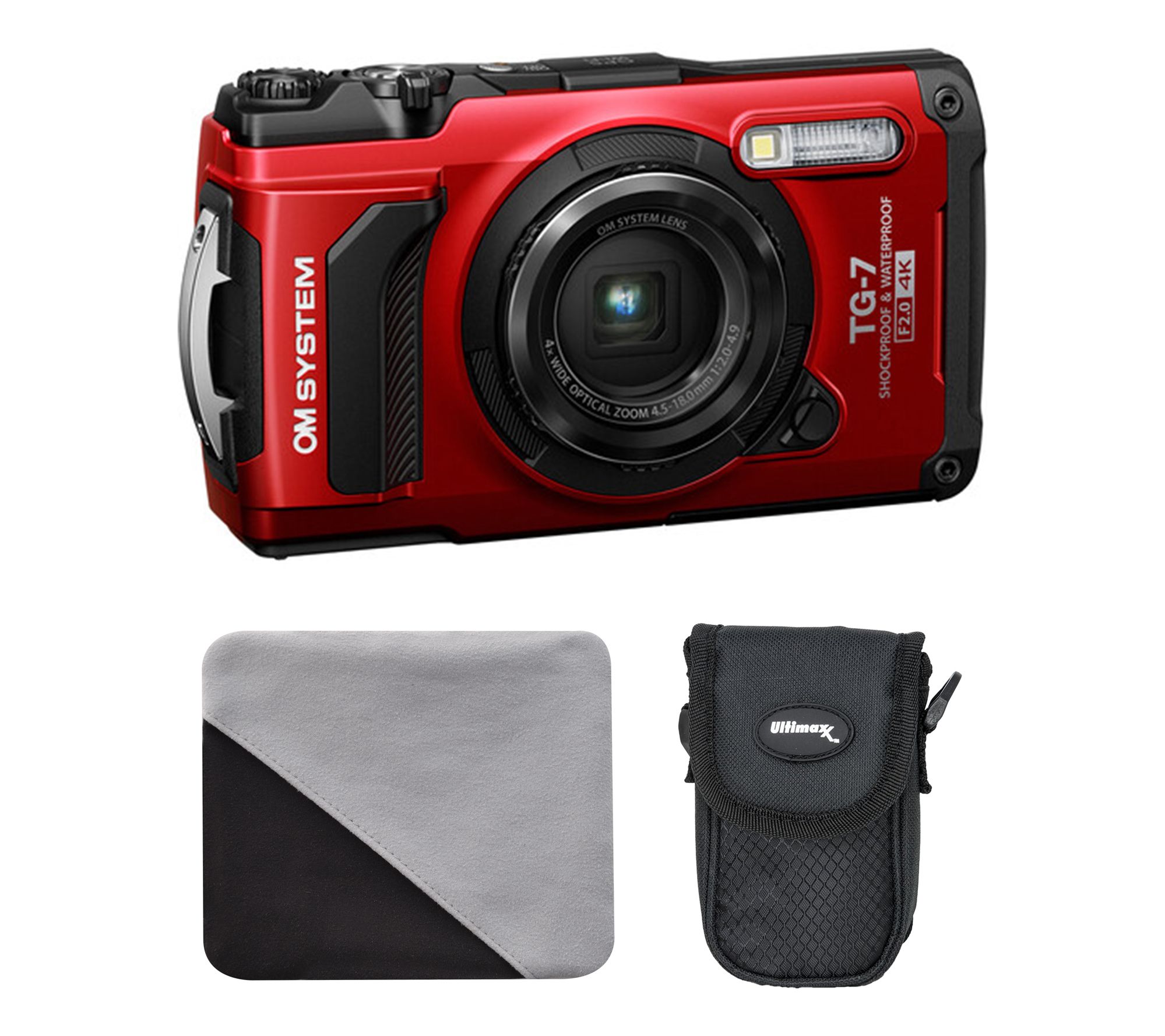 OM SYSTEM Tough TG-7 Digital Camera Bundle