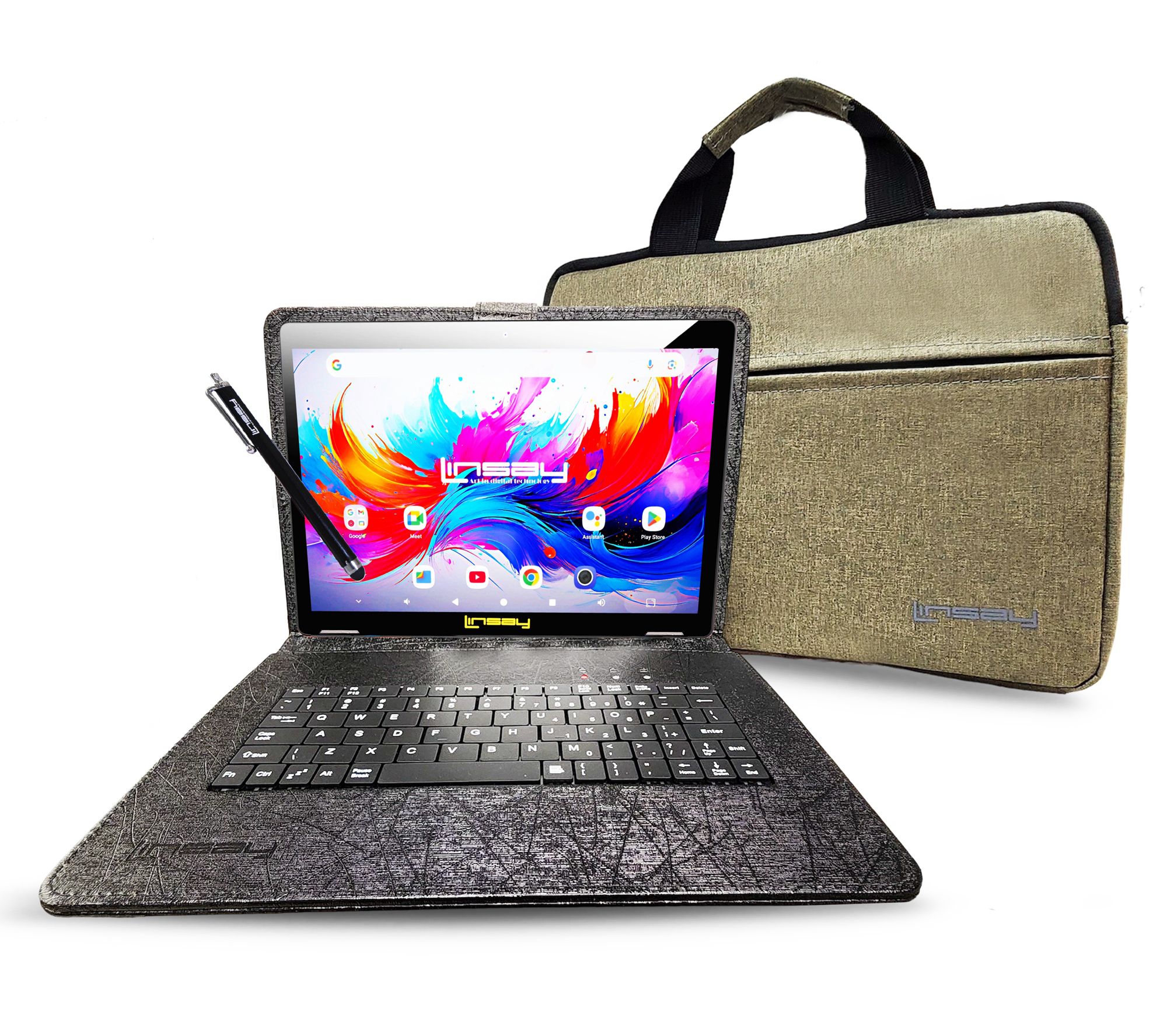 LINSAY10.1" OCTA CORE 4GB RAM 256GB STORAGE BUNDL BRIEFCASE