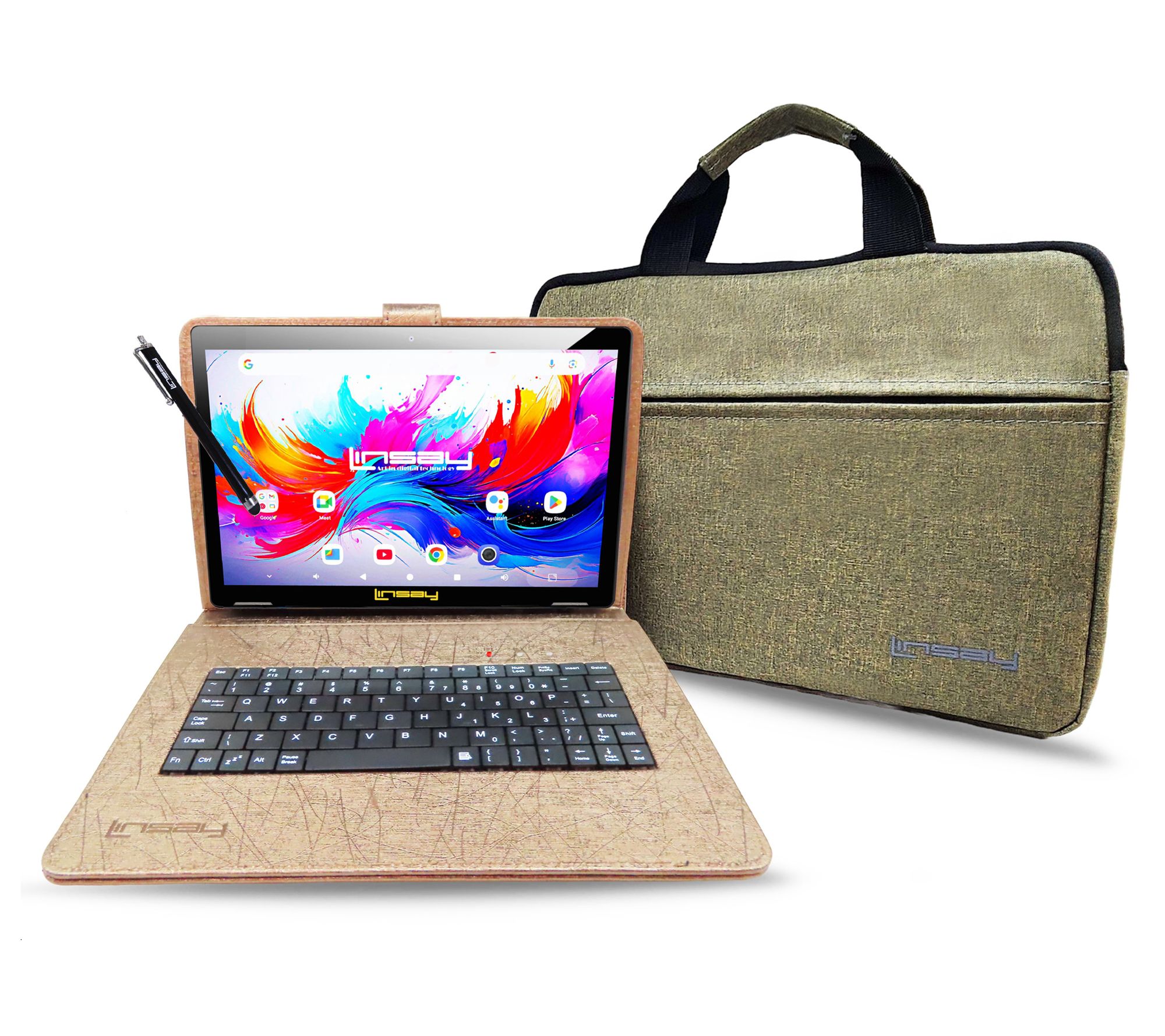 LINSAY10.1" OCTA CORE 4GB RAM 256GB STORAGE BUNDL BRIEFCASE