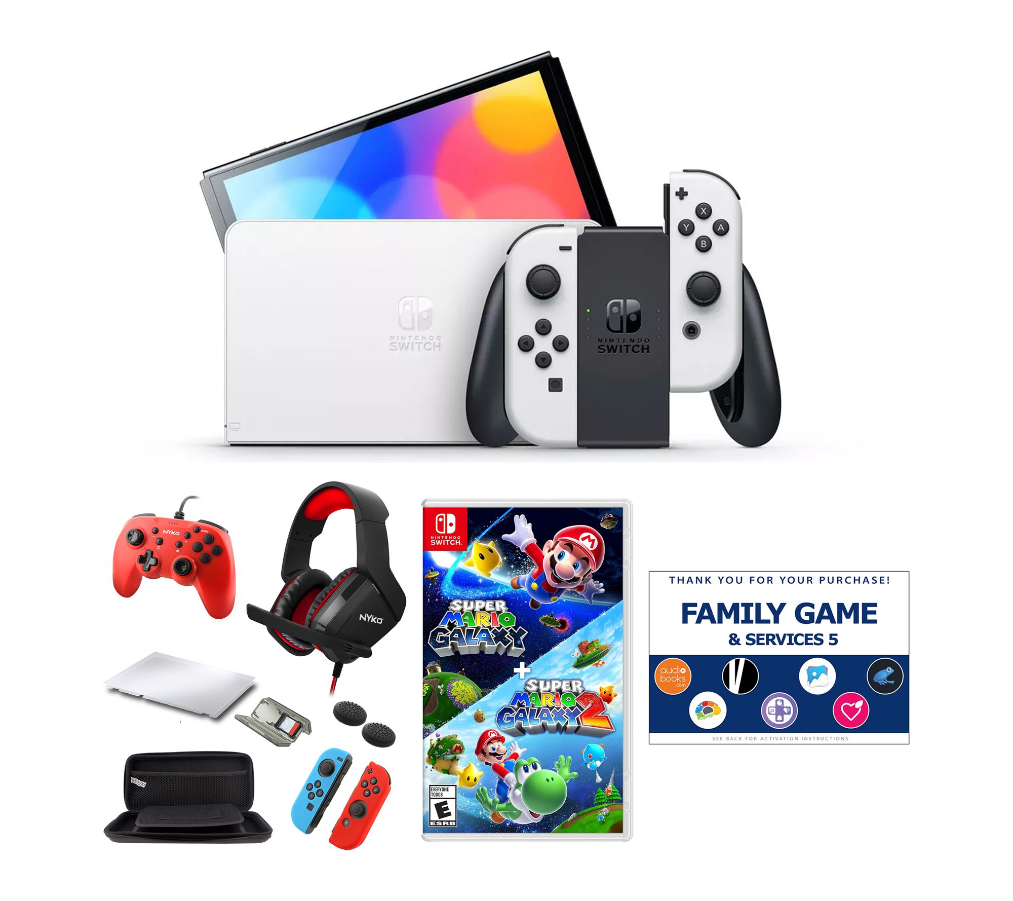 Nintendo Switch OLED with Mario Galaxy, Accessory Kit & Vouche