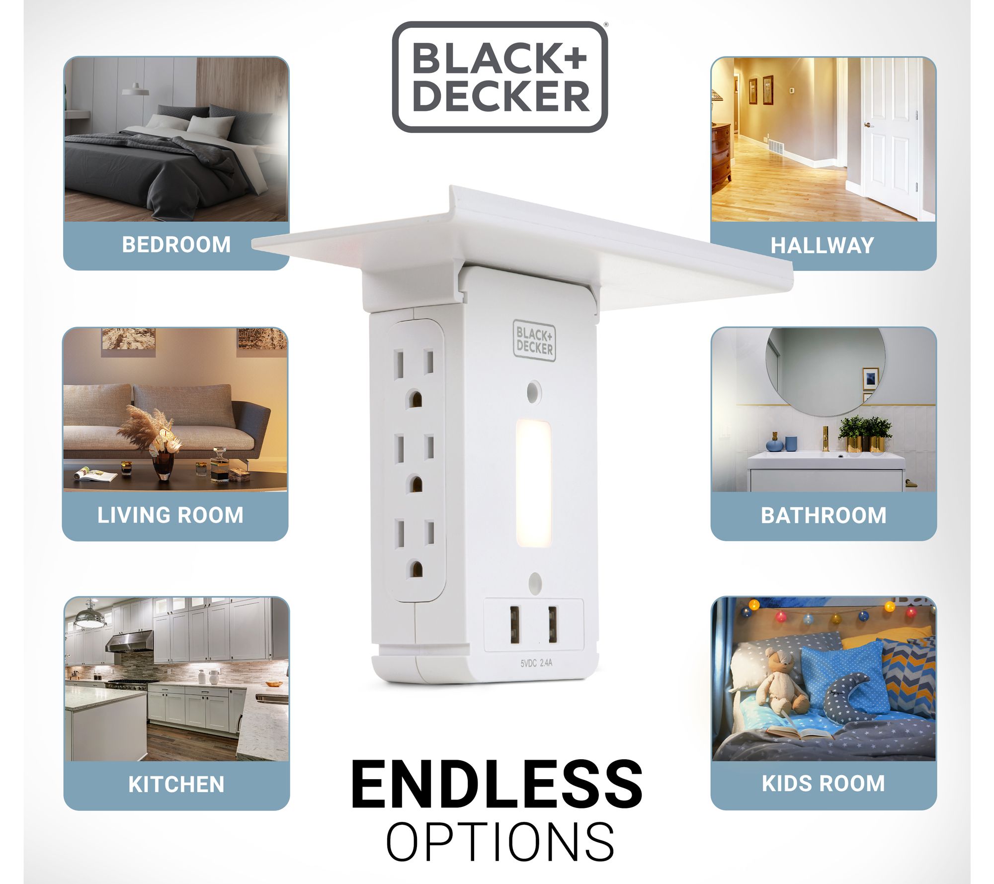 BLACK + DECKER 3-Pack Grounded Indoor Wireless Remote Outlets on QVC 
