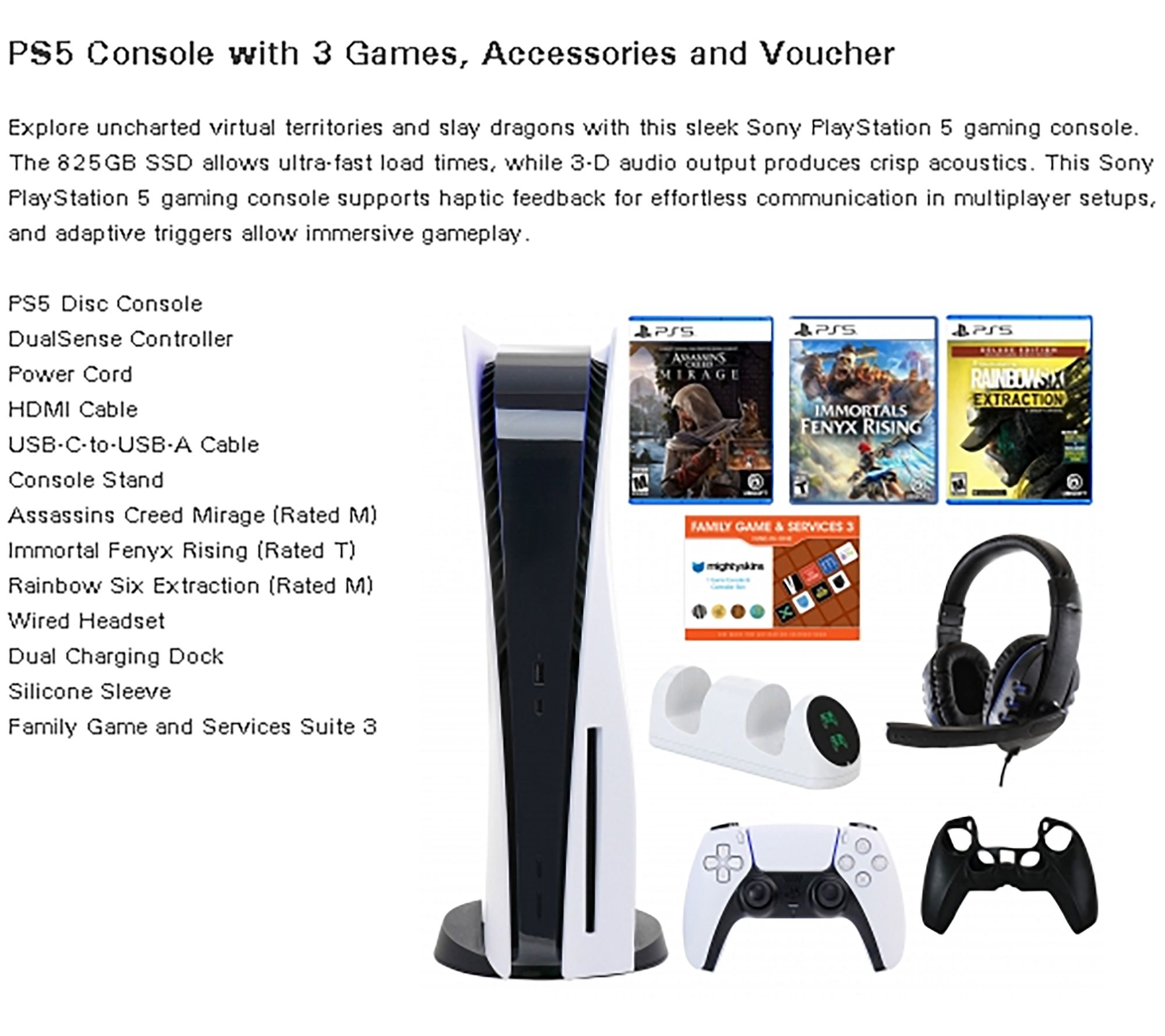 PS5 Digital Console With PSN Card, AccessoriesVouchers