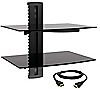 MegaMounts Tempered Glass Double-Shelf Mount w/HDMI Cable