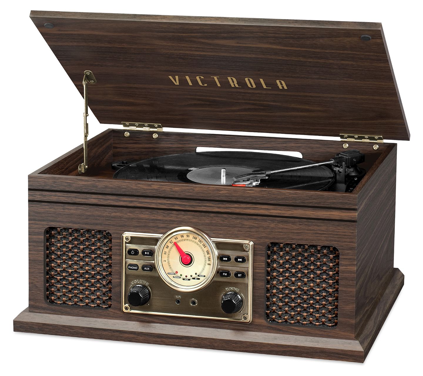 Victrola 4 In 1 Nostalgic Bluetooth 3 Speed Record Player Qvc Com