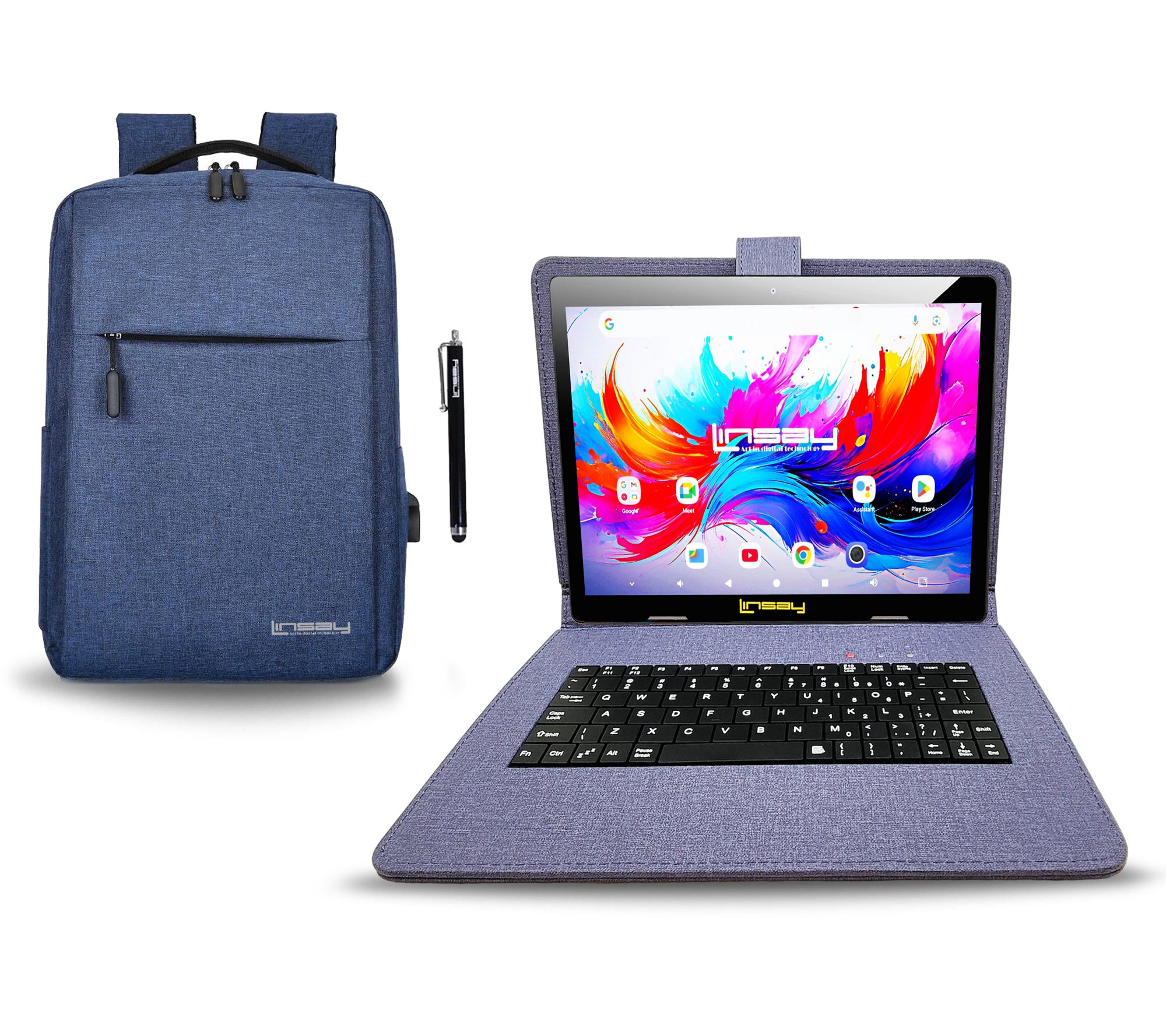 Linsay 10.1" Octo Core 256GB Tablet w/ Backpackand Pen