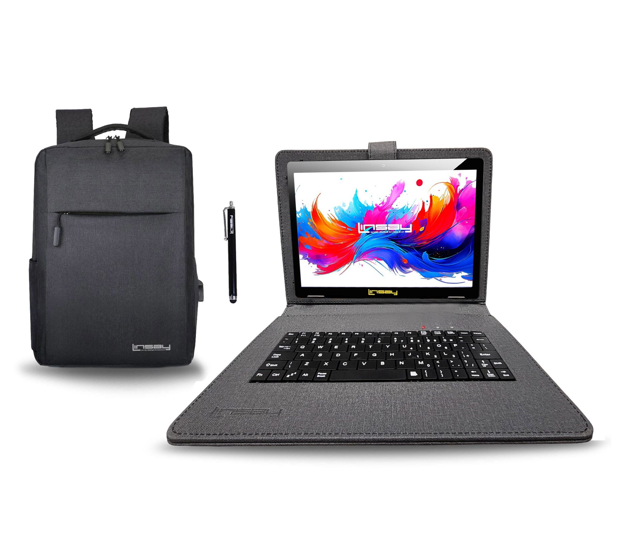 Linsay 10.1" Octo Core 256GB Tablet w/ Backpackand Pen
