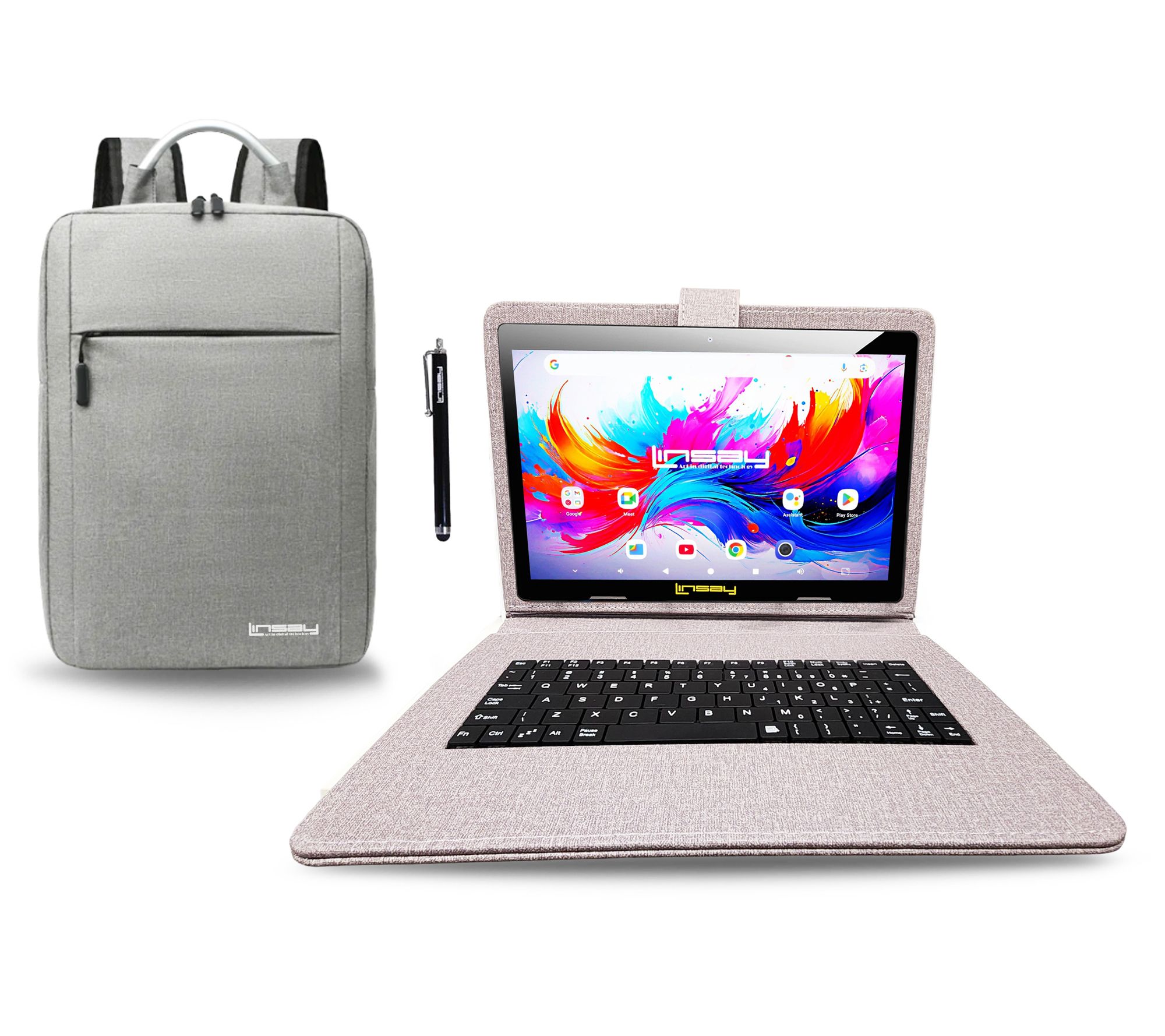 Linsay 10.1" Octo Core 256GB Tablet w/ Backpackand Pen