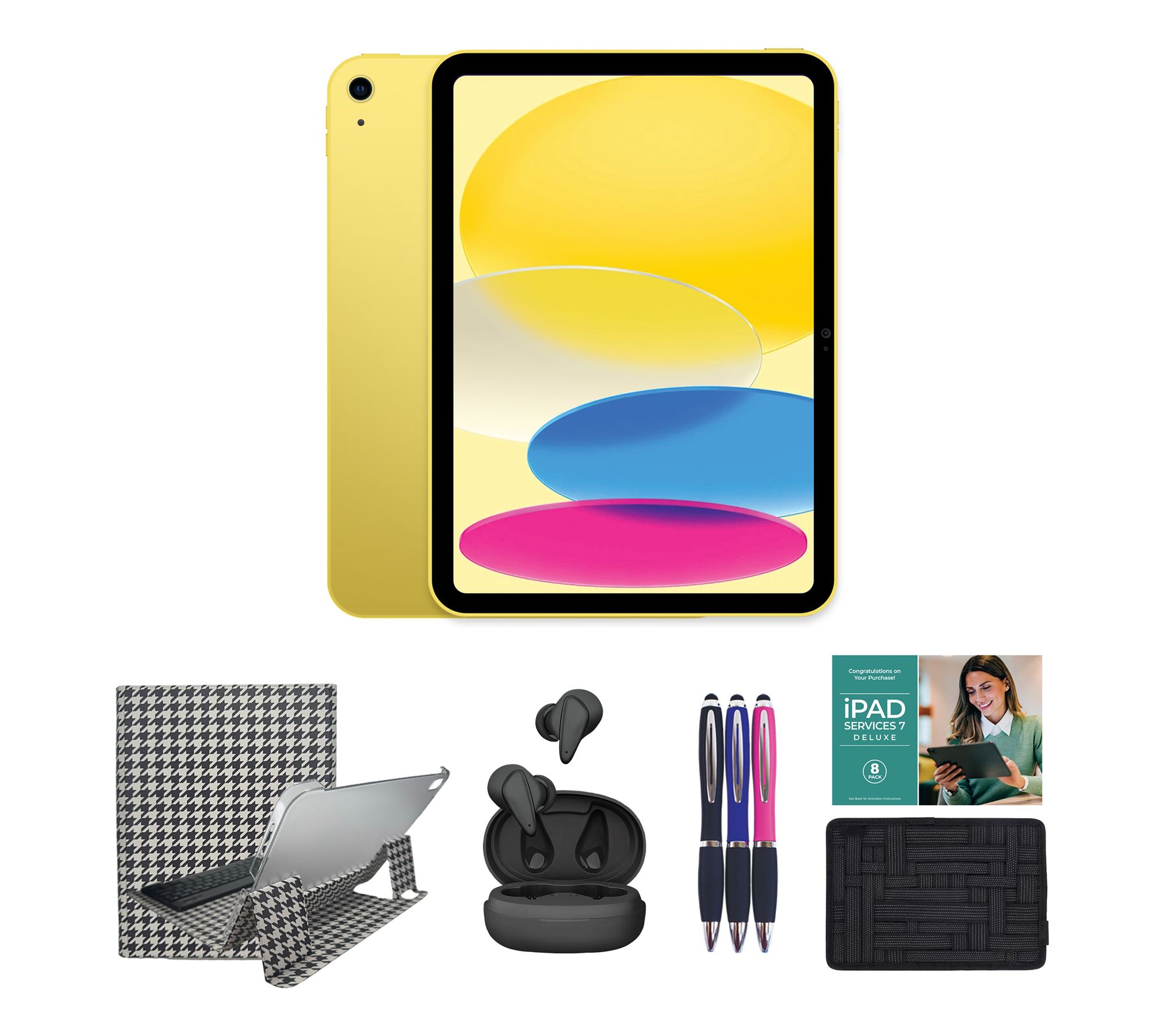 Apple iPad 10.9" Gen 10 64GB w/ Truly Wireless Earbuds & Accs