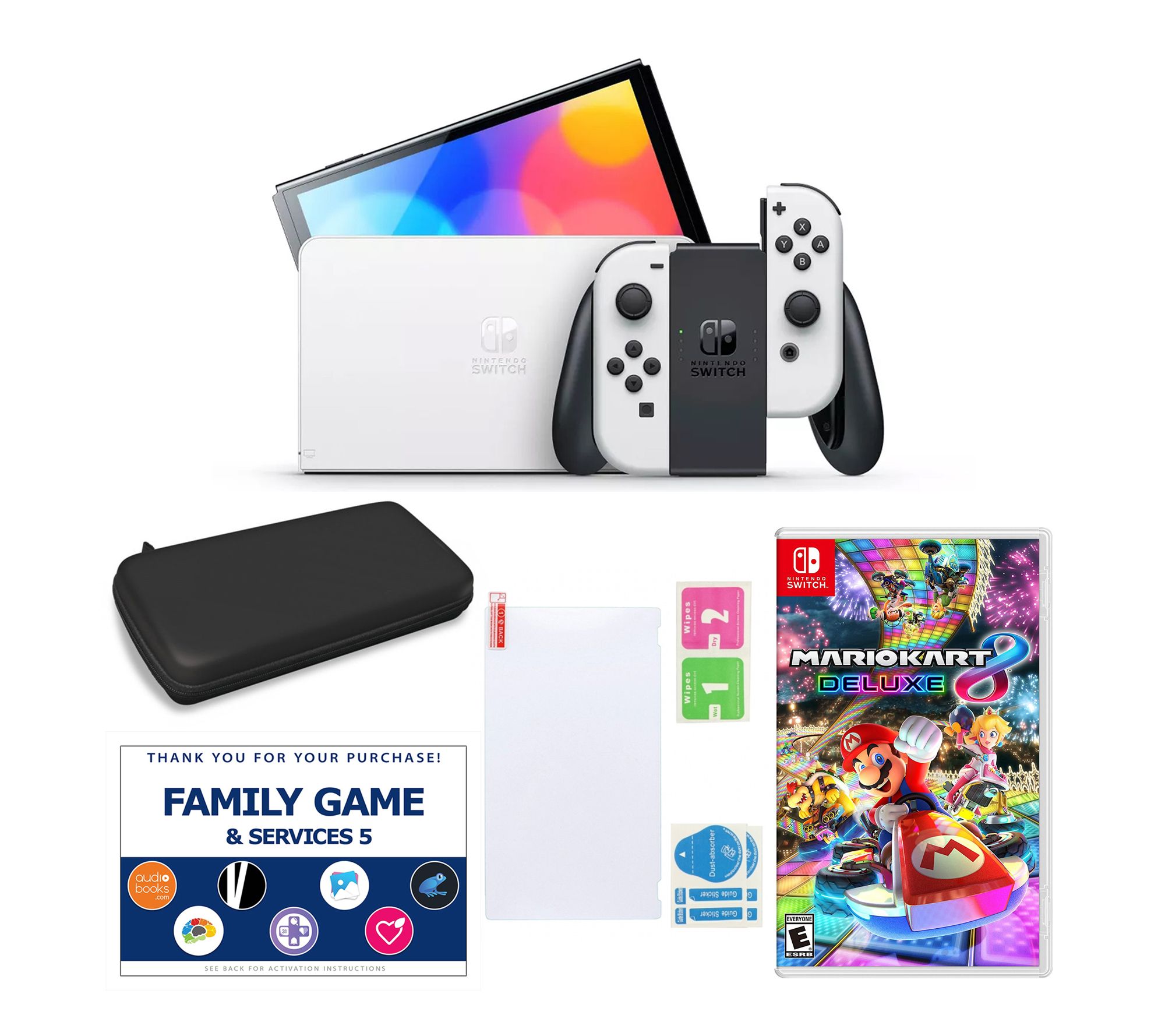 Nintendo Switch OLED with MarioKart, Acceessories & Voucher