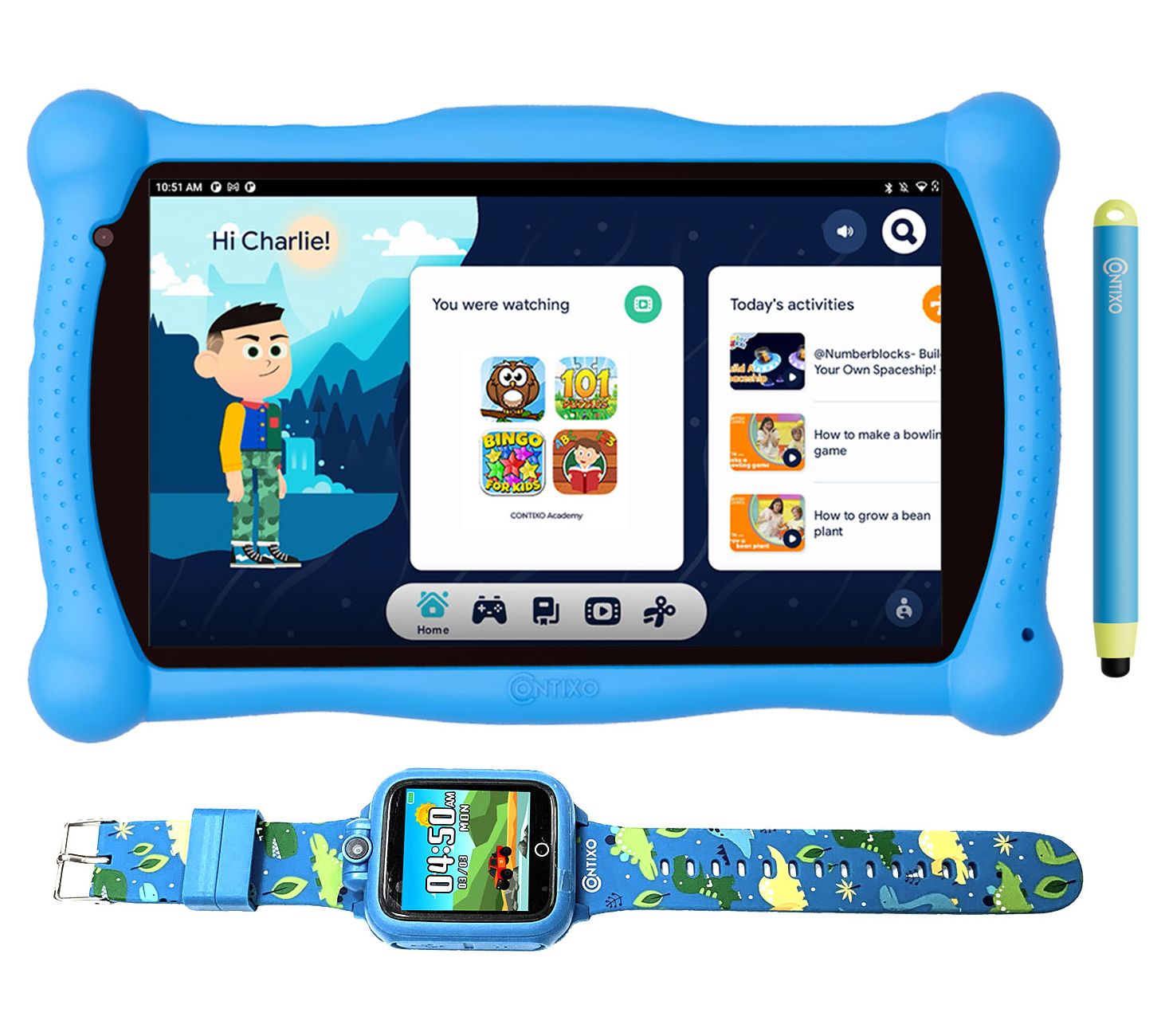 Contixo 7" 16GB Kids Tablet w/ Stylus &Smartwatch