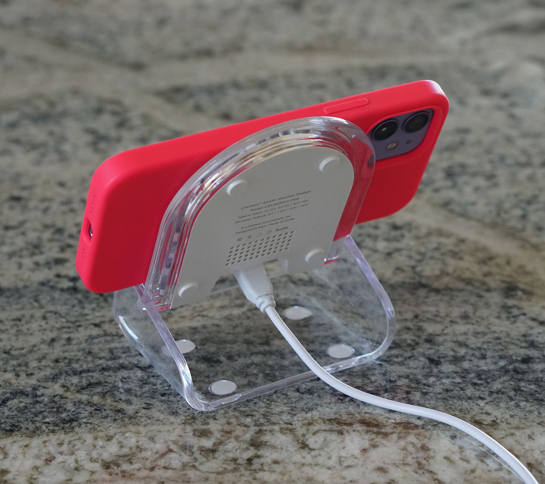 Limitless Acrylic Phone Stand with Wireless Charging Base